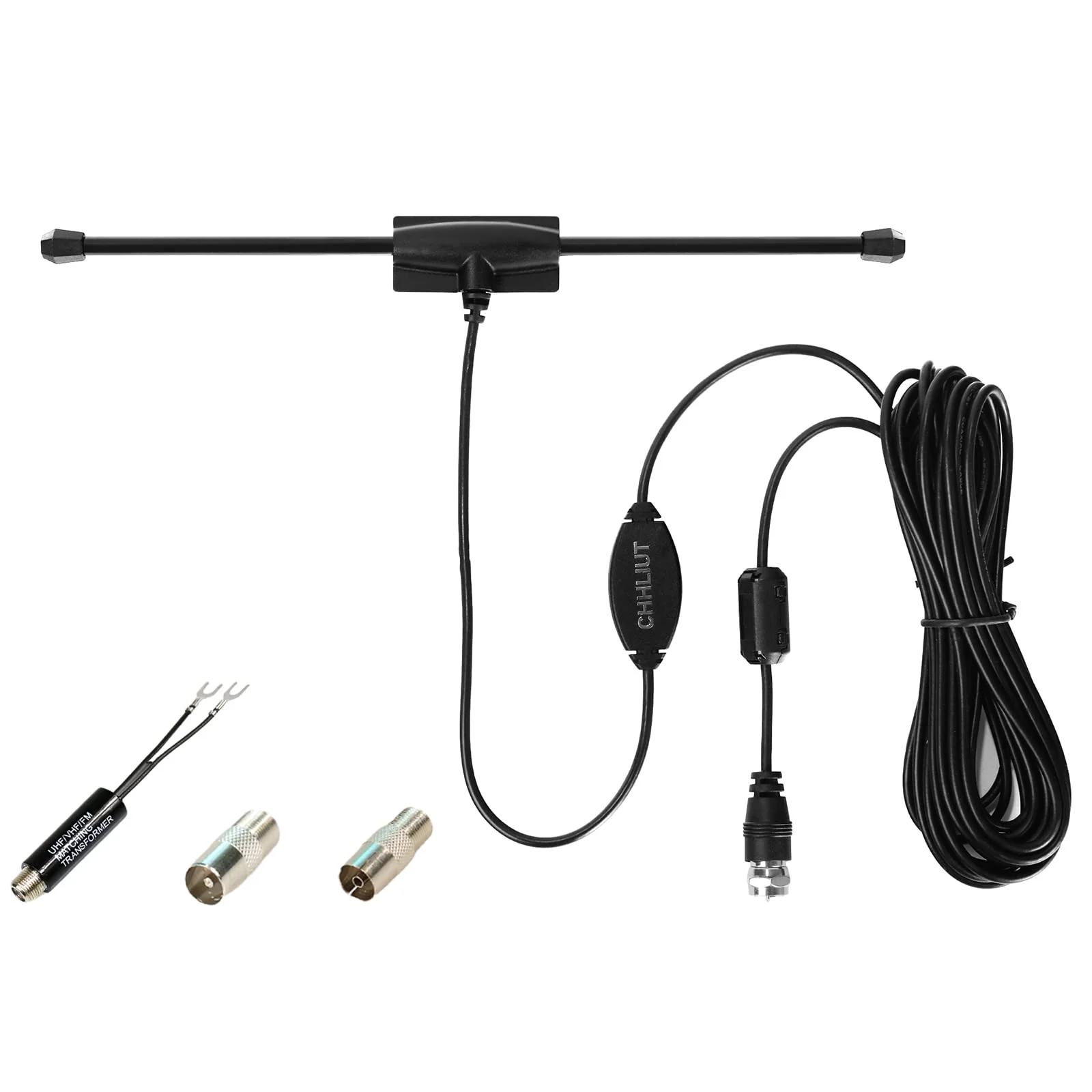 Universal FM Radio Dipole Antenna Screw F Male Plug for Home AV Audio Stereo Receiver Indoor 75 Ohm 16ft