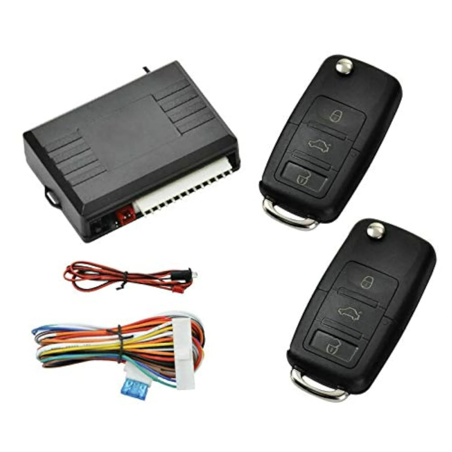 Universal Remote Control Central Door Lock Kit MASO Locking Keyless Entry Upgrade Kit with Contorl Box + 2 Replacement Remote Contorl for Car Central Door Lock Style 1