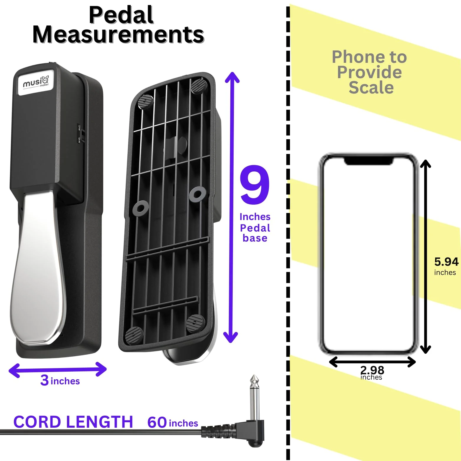Universal Sustain Pedal for Digital Piano & Electronic Keyboard, Anti-slip Foot Pedal with Polarity Switch - Image 6