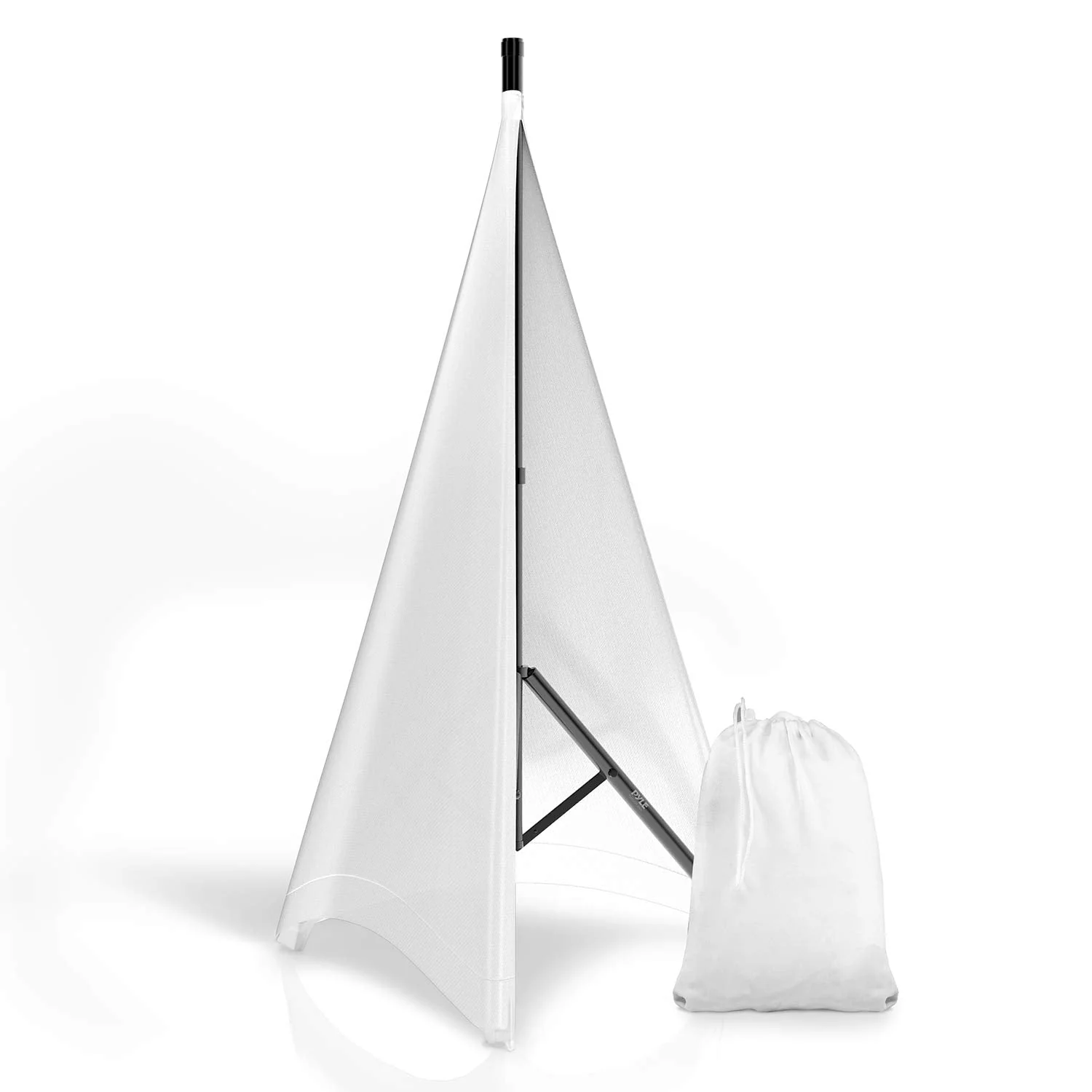 Universal Tripod Scrim-Double Sided DJ Speaker/Light Skirt Cover w/Velcro Straps, Bag, Made from Stretchable Lycra Spandex, Fit Stands Up to 75” x 43 PSCRIMW2 (White) White 2-Sided