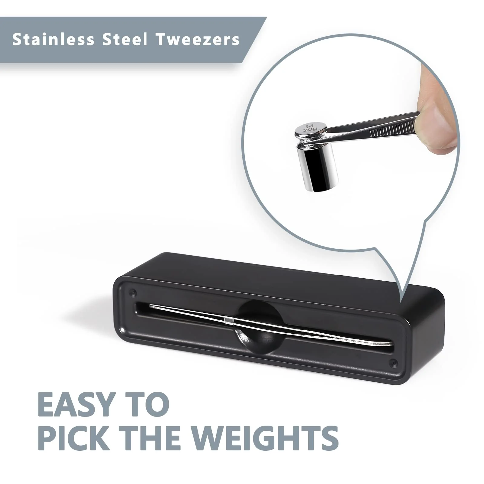 UNIWEIGH Calibration Weight Set, 7pcs 1-60g Calibration Gram Scale Weights Kit, Small Test Weight for Digital Scale Balance, Includes: 1g*1, 2g*2, 5g*1,10g*1, 20g*2,1 Piece Tweezers large - Image 4