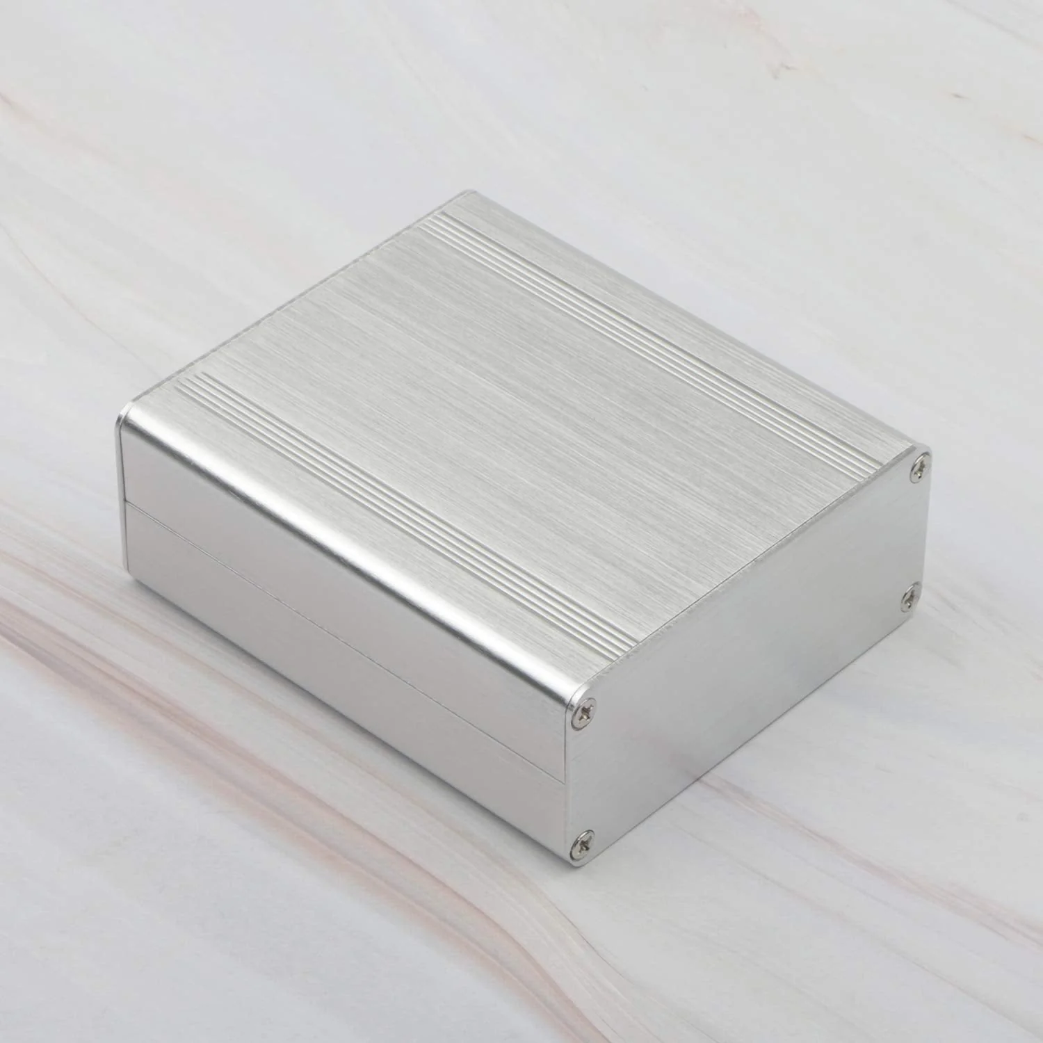 Unxuey Aluminum Case Silver Tone Project Box DIY Electronic Instruments Power Supply 100 x 88 x 38mm (L x W x H) - Image 4