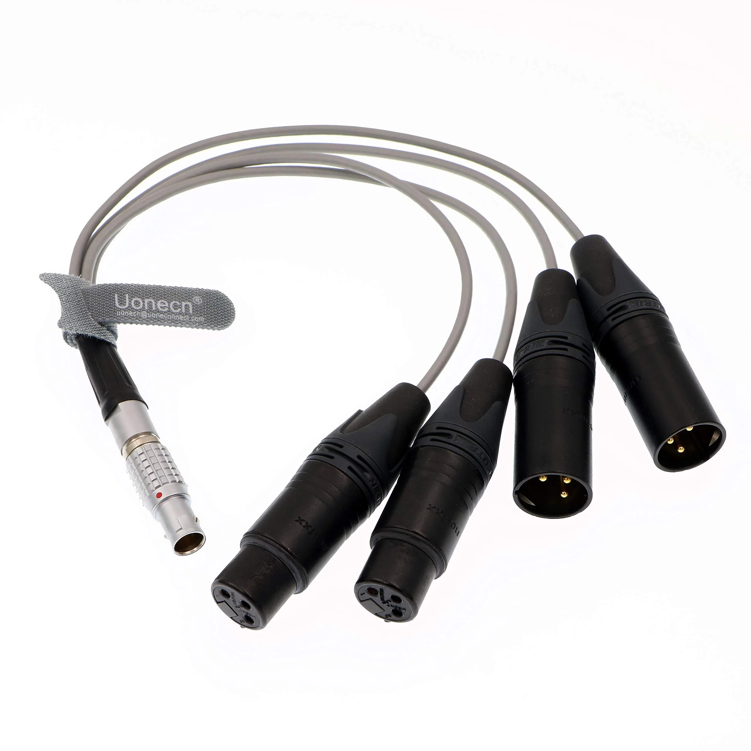 Uonecn 10 Pin Male Plug to 4 XLR 3 Pin Breakout Audio Input Output Cable for Atomos Shogun Monitor Recorder Audio Splitter 30cm Straight 10 Pin to 4*XLR