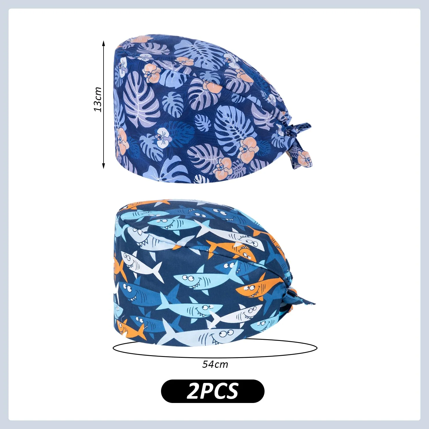 UOPJDD Pack of 2 Nurse Hat, Adjustable Headscarf Hat, Dustproof Hat, Suitable for Medical Supply, Housework, Gardening and Painting - Image 2