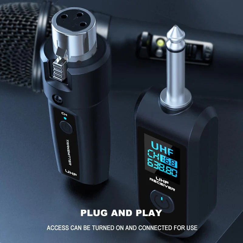 Upgrade 2.4GHZ Wireless XLR Transmitter and Receiver, Built-in Rechargeable Lithium Battery for Dynamic Microphone,Audio Mixer,Electric Guitar Bass (1 Receive + 2transmit) 1 receive + 2transmit - Image 7