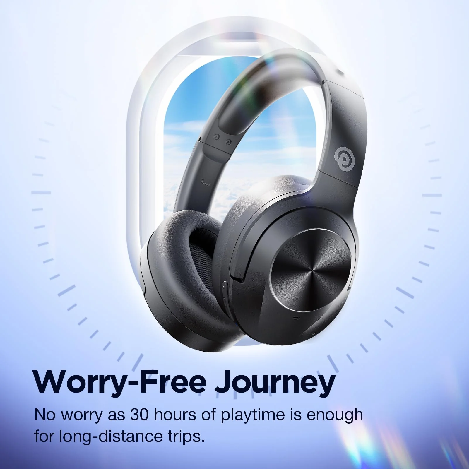 Upgrade Pro‑level Hybrid Active Noise Cancelling Headphones with HD Sound, Wireless Bluetooth Headphones Over The Ear Unequaled Comfort, Vivid Deep Bass, for Home Office Travel Birthday Gift, Black - Image 8
