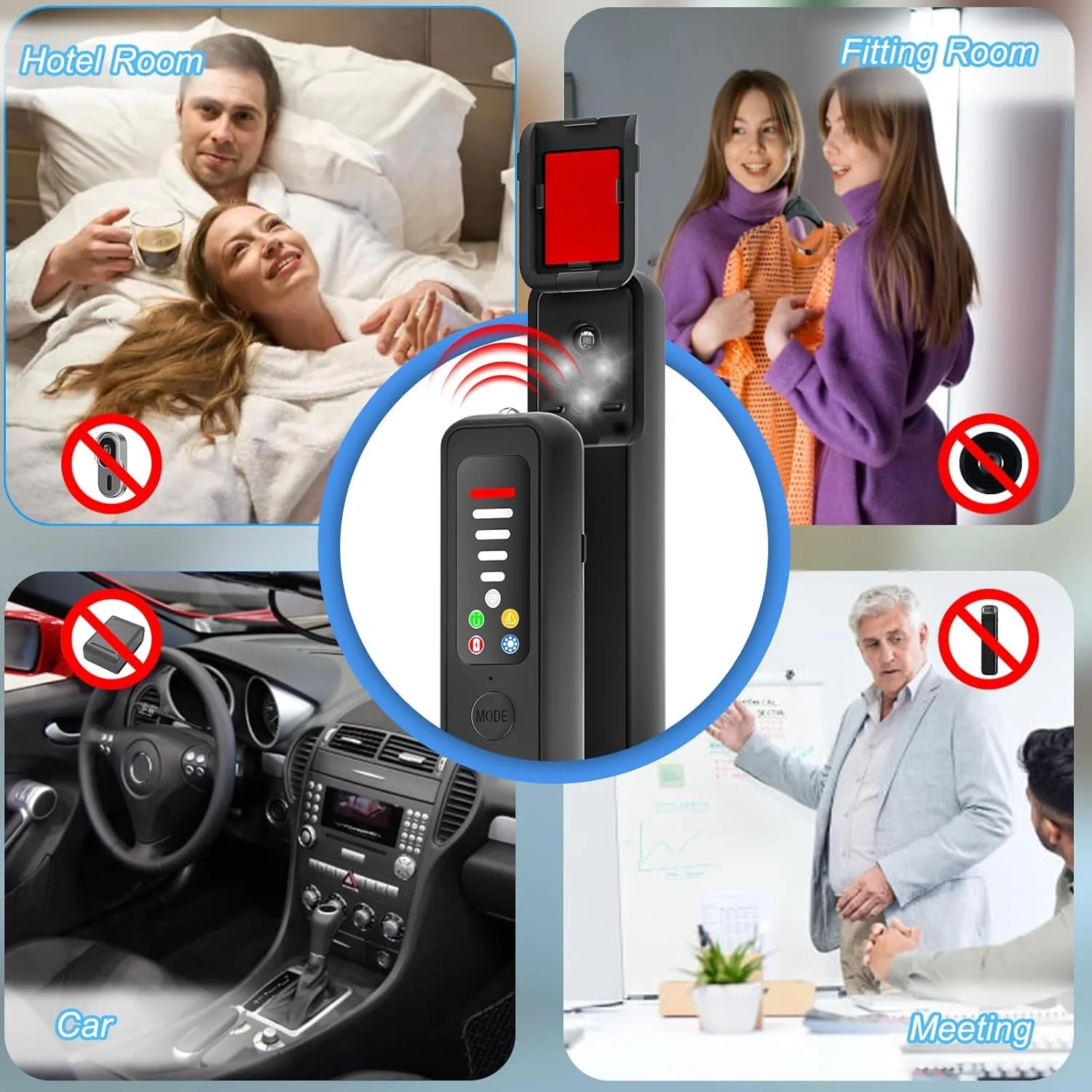 Upgraded Hidden Camera Detector - Anti-Spy Device, GPS Tracker & Bug Detector, Portable RF Signal Scanner for Hotels, Travel, Home & Office - Image 3