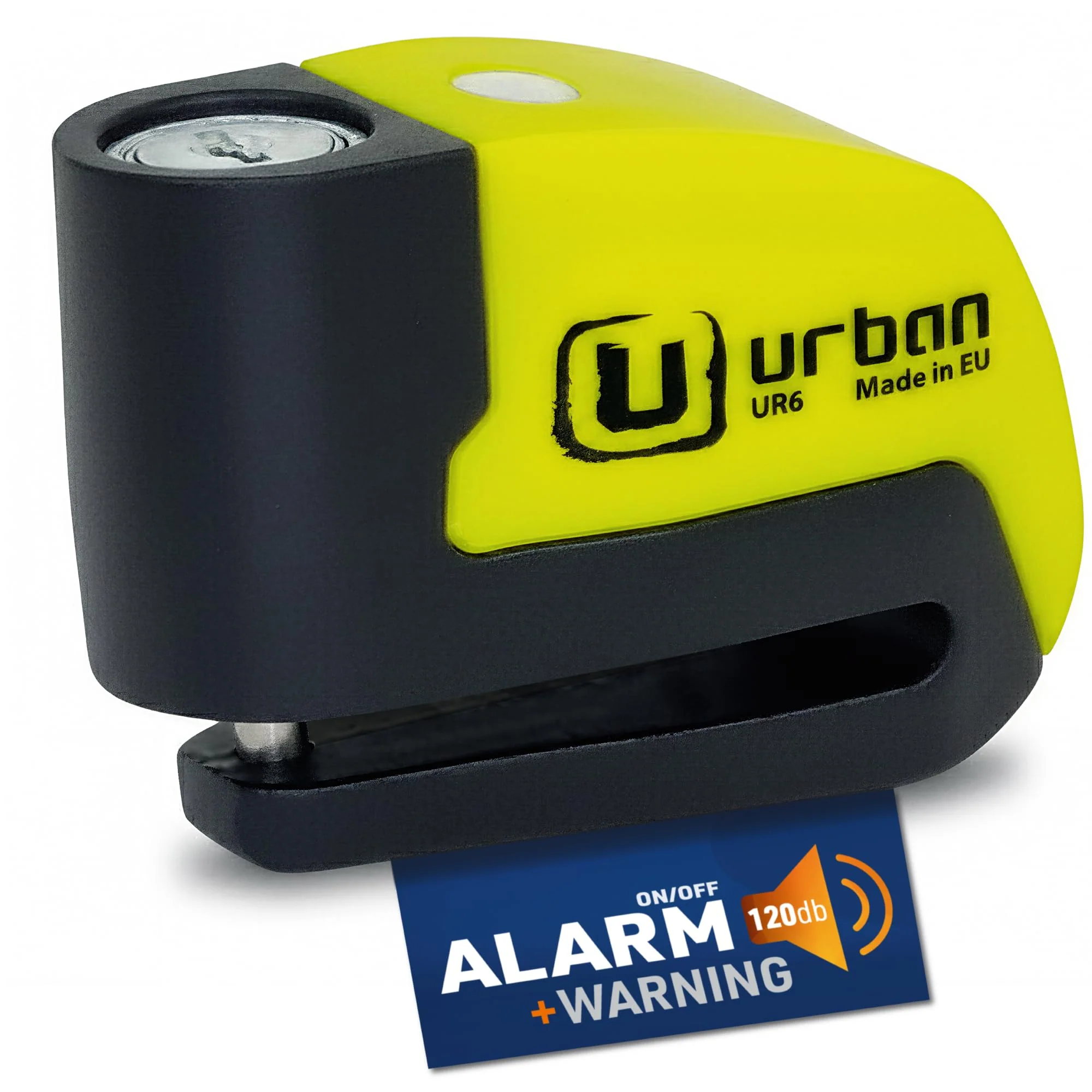 URBAN UR6 Hi-Tech Motorcycle Disc Lock with Smart Alarm | Best Value | 120dB, LED, Warning, A+ Sensitivity, Truly Waterproof, Long-Life CR2 Battery, Carried Locked, Bike Anti Theft Wheel Brake Locks Other