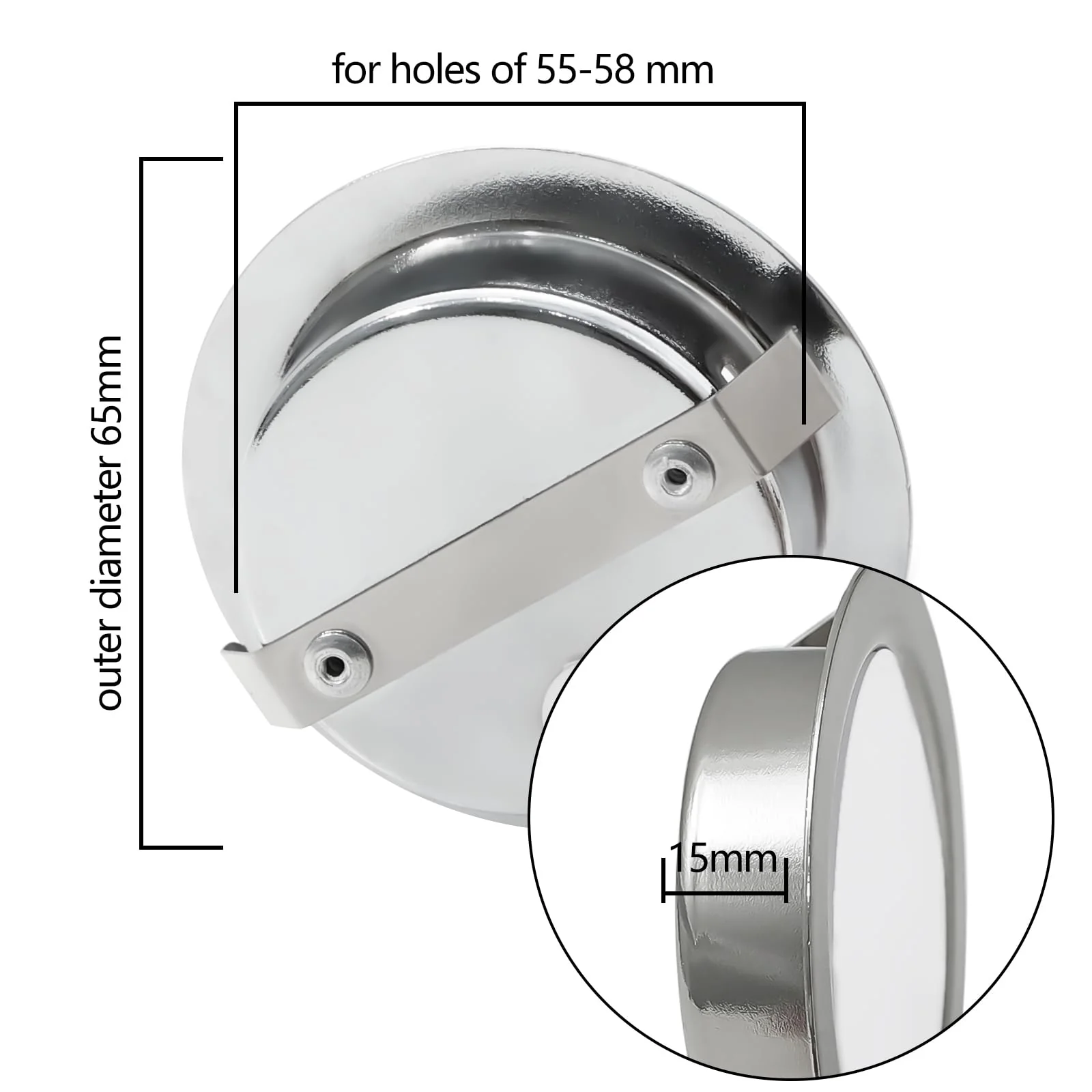 URing Set of 3 LED Recessed Spotlights 12 V 3000 K Warm White 3.5 W, Flat 12 V 300 LM Bore Hole 55-58 mm and 15 mm, Dimmable Furniture Recessed Spotlights, LED Spot 12 V with 2 m Cable, Nickel 3000K WarmweiĆ - Image 4