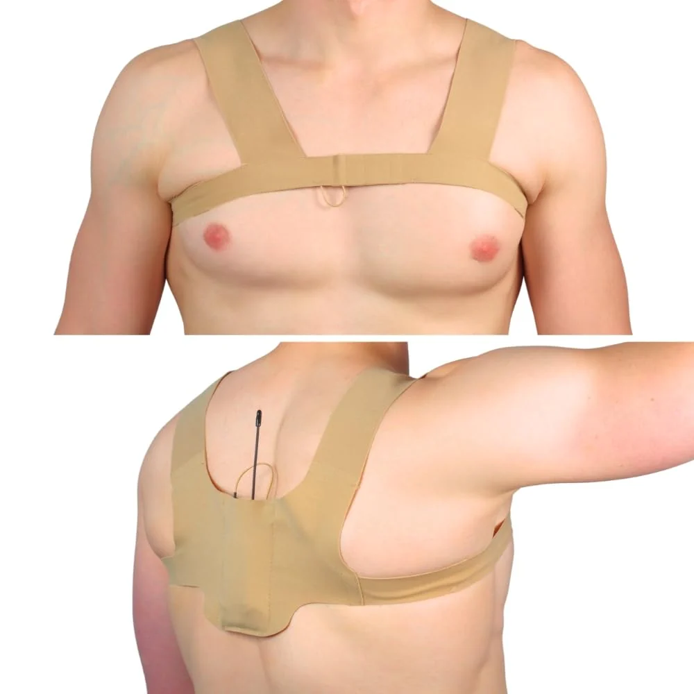 URSA X Strap: One-Piece Harness for Microphone Transmitters and Lav Mics. Multiple LAV Pouches. Compatible with URSA MiniMounts. For Sports/Active Shoots (Beige, Large) Beige