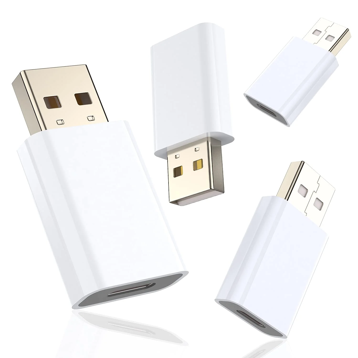 USB C Female to USB A Male Adapter Compatible with Apple MagSafe Charger,USB Type C to A Charger Cable Converter for iPhone 12 13 14 15 16 Mini Pro Max,Airpods,iPad,Galaxy Note,Pixel 8 7 6 5 4 Pack White
