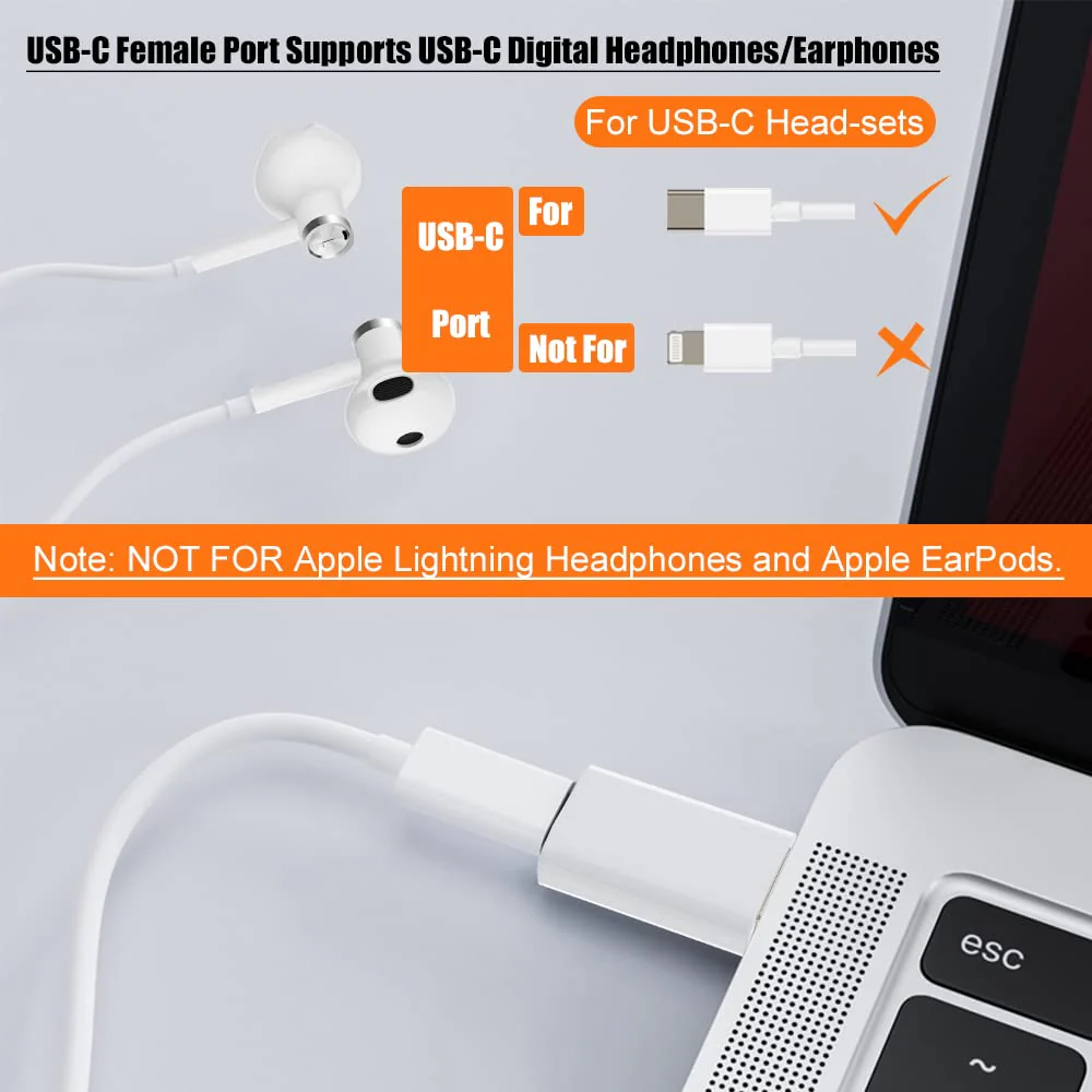 USB C Female to USB A Male Adapter Compatible with Apple MagSafe Charger,USB Type C to A Charger Cable Converter for iPhone 12 13 14 15 16 Mini Pro Max,Airpods,iPad,Galaxy Note,Pixel 8 7 6 5 4 Pack White - Image 6