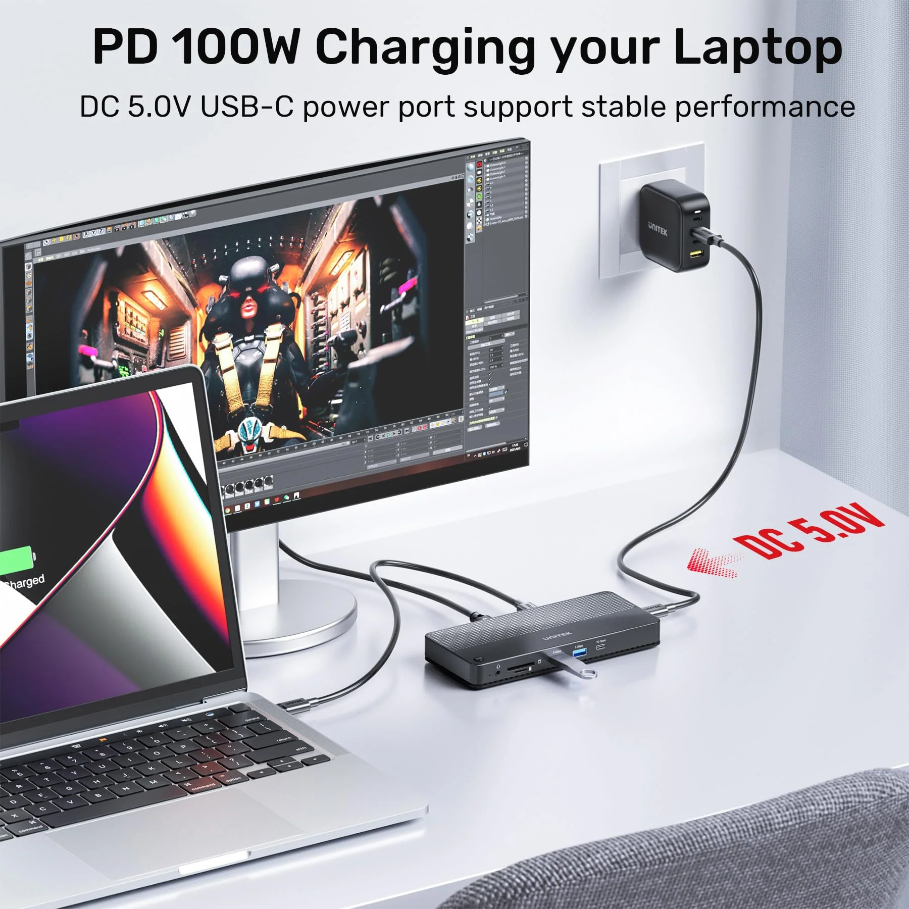 USB C KVM Switch HDMI 4K@60Hz Unitek Switches Selector 2 Computers Sharing HD Monitor,Mouse, Keyboard,Printer, Scanner, One Button Switch Adapter with 2 Pack USB C Cables, Thunderbolt 3 Compatible All-in-One KVM - Image 7