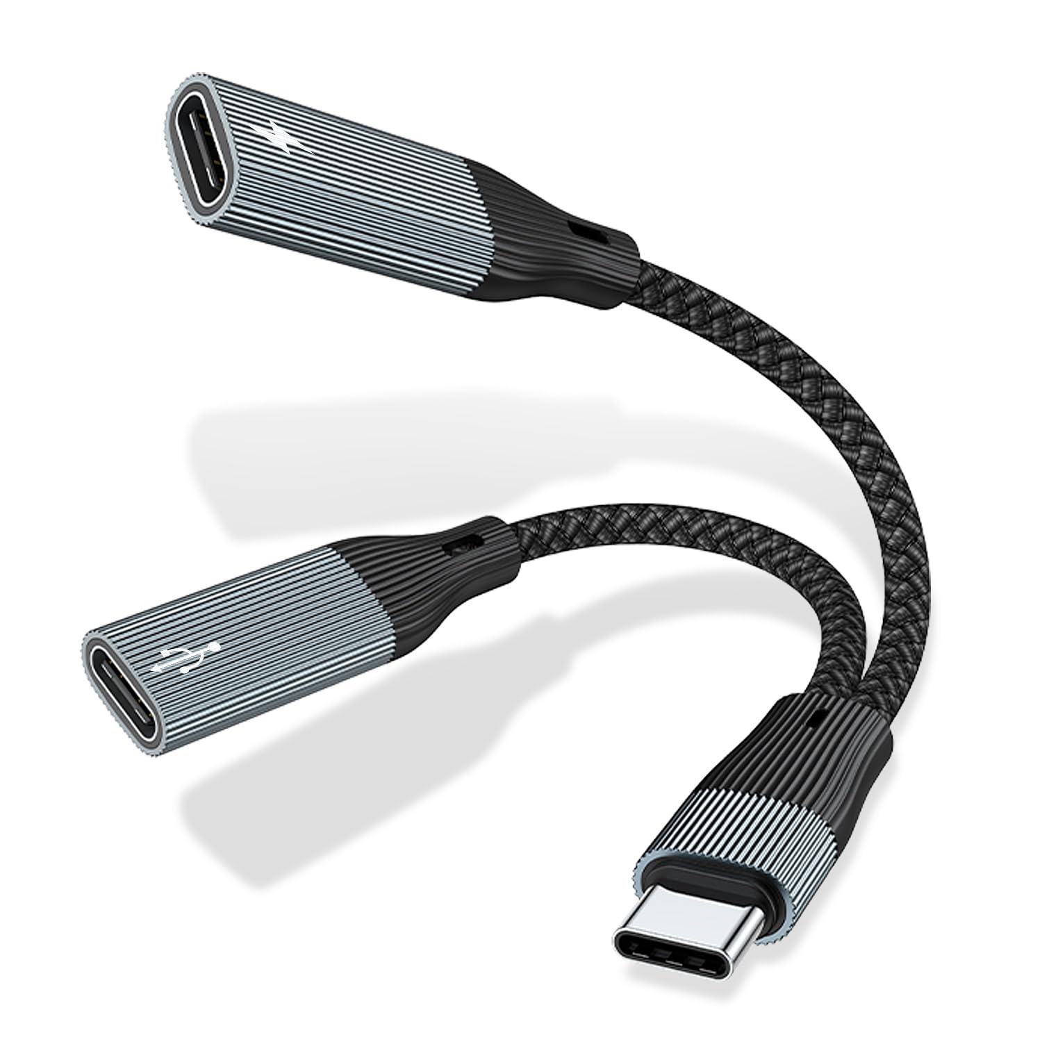 USB C Splitter, Dual USB C Headphone/USB C Data and Charger Adapter, 3 in 1 Type C Audi Dongle USB C Data Adapter with PD 15W Charging Compatible with iPhone 16/15, iPad Pro, Galaxy S24/23, Pixel 8 usb c to dual usb c