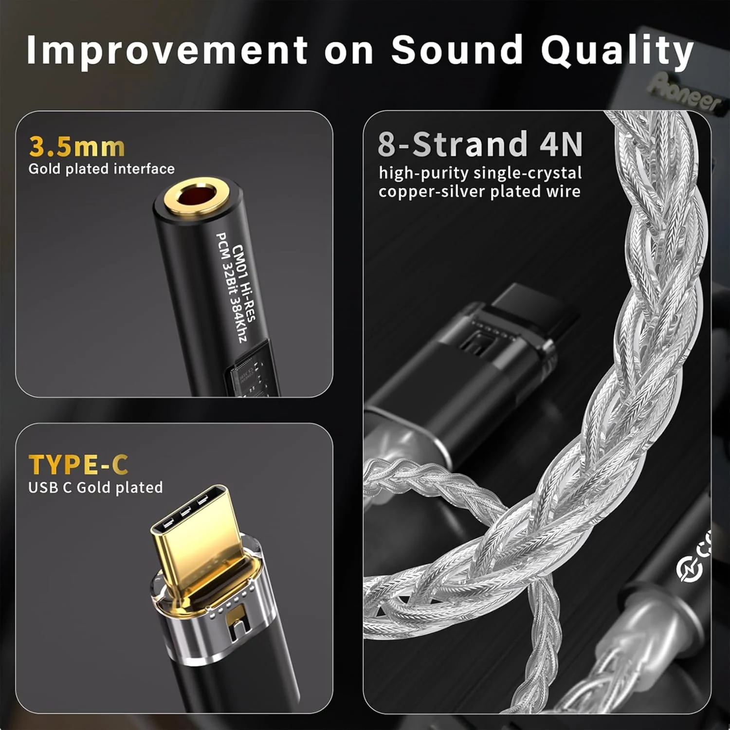 USB C to 3.5mm Audio Adapter DAC Amplifier CX31993 Chip & MAX97220 High-Performance Audio Amp for Headphones, 70mW Output, JCALLY JM6 PRO 2 AUX Dongle for iPhone, Android, PC - Image 4