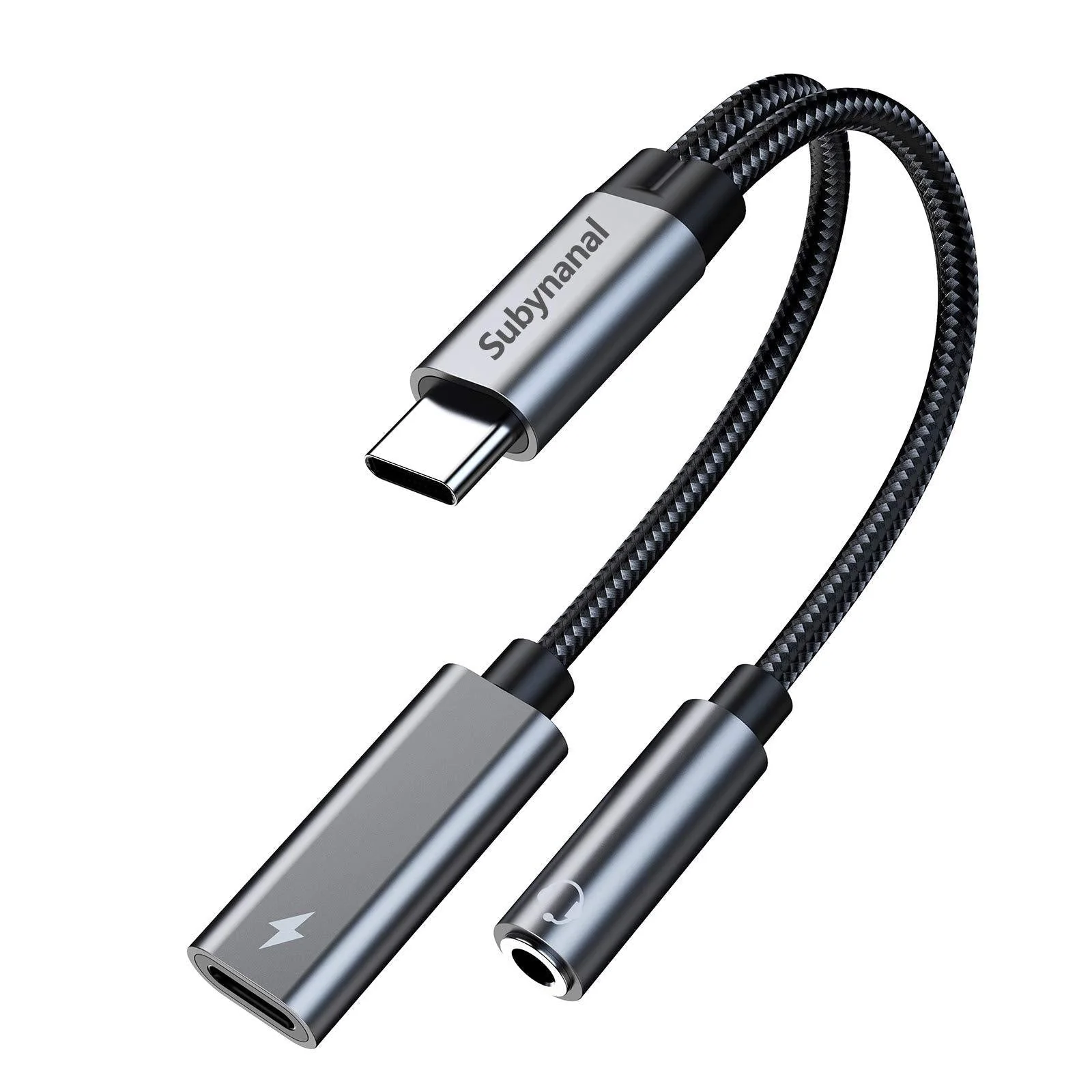USB c to 3.5mm Headphone and Charger Adapter,2-in-1 USB C PD 3.0 Charging Port to Aux Audio Jack and Fast Charging Dongle Cable Cord Compatible with Samsung S21 S20 S20+ Ultra, Google Pixel 4 3 XL… 2Ports-gray