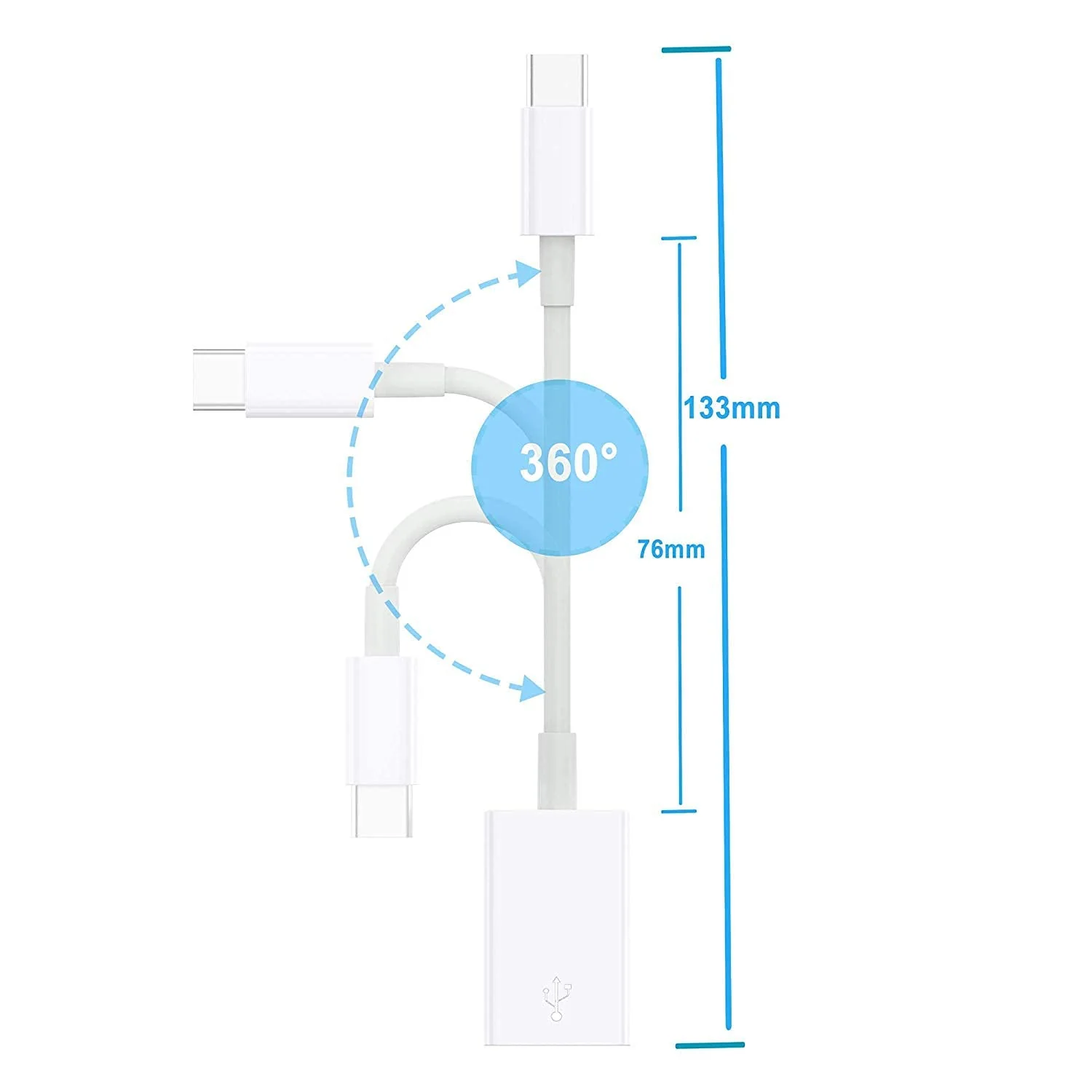 USB C to USB 3.0 Adapter [2 Pack], Type C Male to USB Female OTG Cable Thunderbolt3 to USB 3.1 Adapter Compatible with MacBook Pro/Air M2/M1, iPhone 16,15 Pro Max,iPad Pro,Galaxy S24/S23/S22/S21 - Image 8