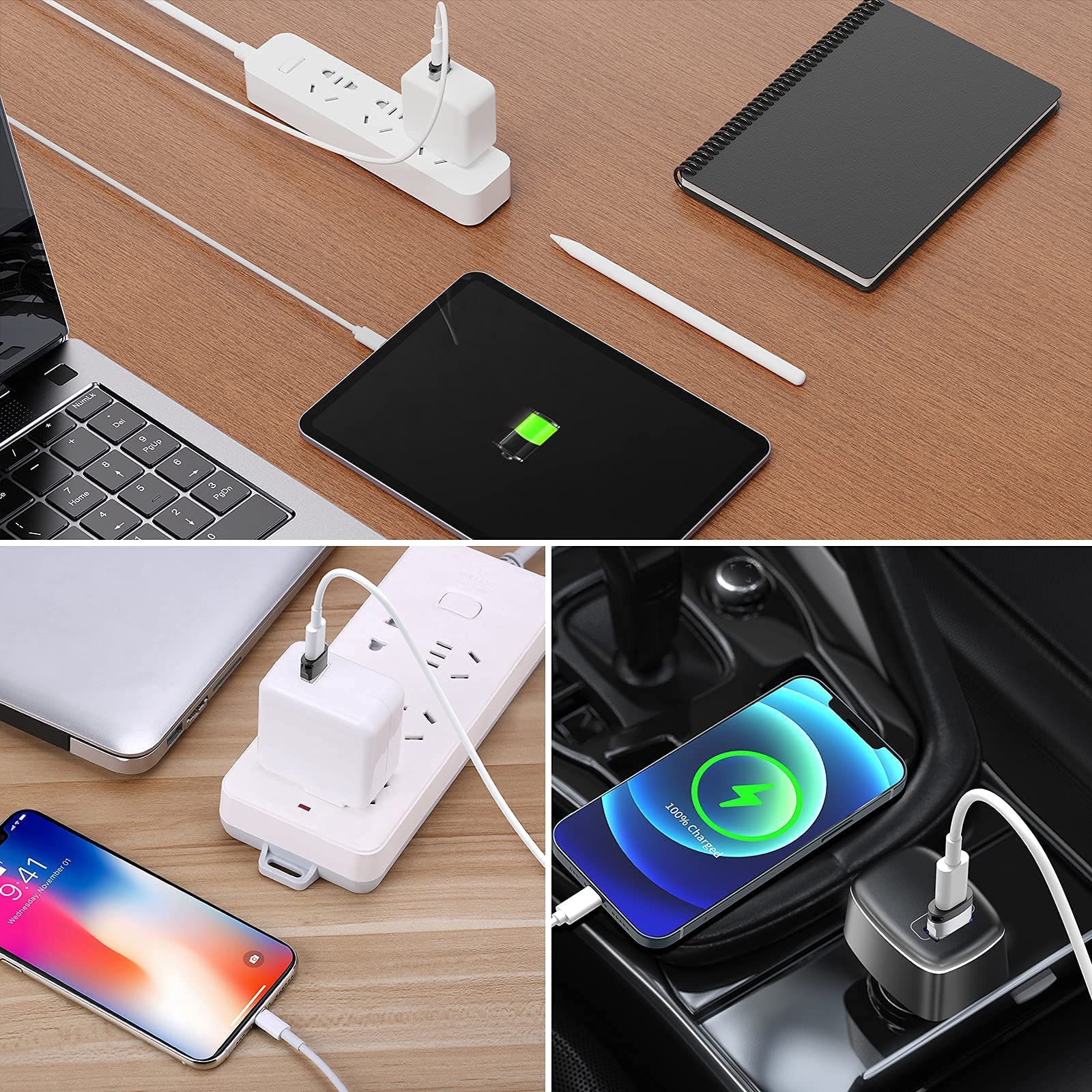USB C to USB Adapter [4 Pack] ,Type C Female to USB Male Charger Cable Adapter for iPhone 11 12 13 Mini Pro Max,iPad Air 6 Apple Watch Series 7 AirPods 3 Samsung Galaxy,Google Pixel 5 4 3 XL, Grey - Image 7