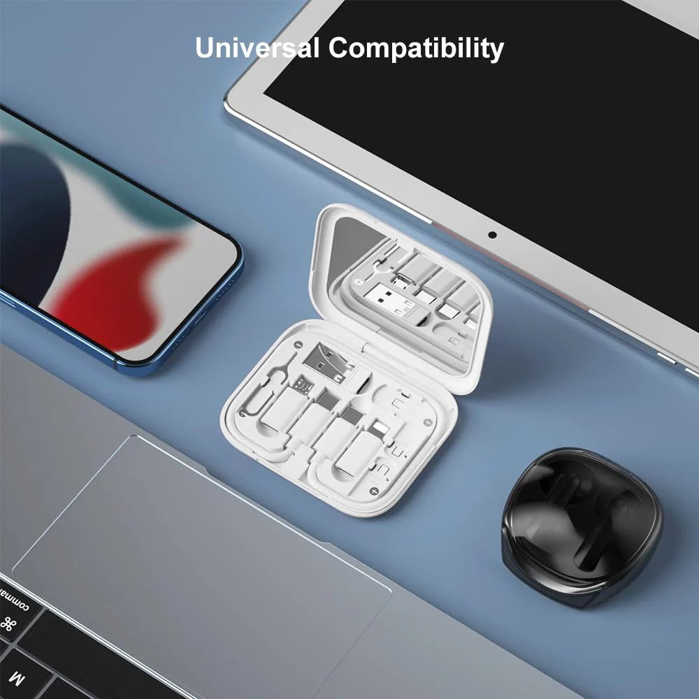 USB-C to USB Adapter, USB C Male Cable Box Contains Makeup Mirror/USB C Cable/Micro USB to USB C/USB A to USB C, Cell Phone OTG Adapters for iPhone 14/15, Google Pixel, Samsung Galaxy White - Image 3