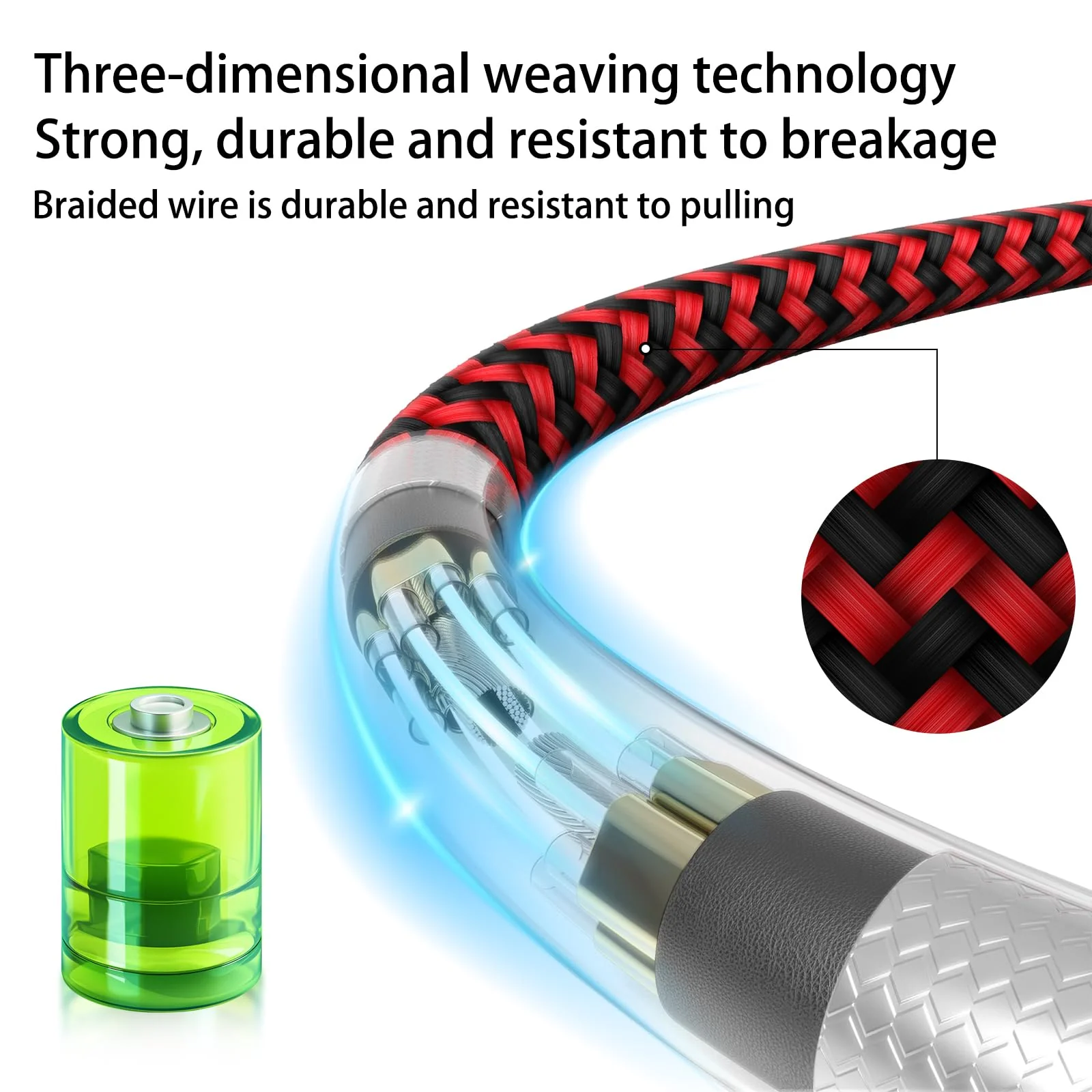 USB C to USB C Cable Nylon Braided 60W 3/3/6/6/10 FT USB Type C Fast Charging Cable for iPhone 15/15 Plus/15 Pro Max, MacBook Pro, iPad Pro Air, Samsung S24/S24 Ultra/S23 - Image 4