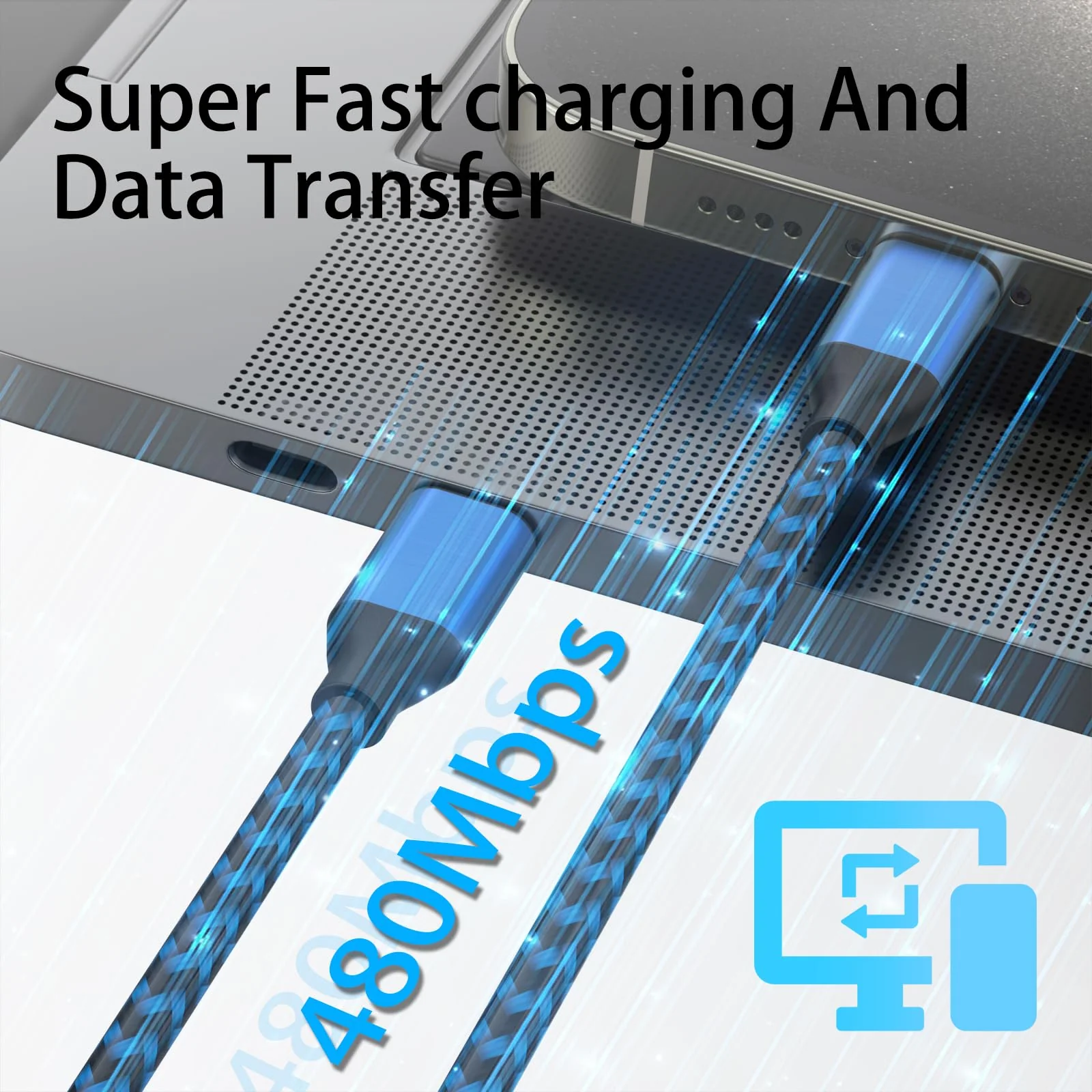 USB C to USB C Cable Nylon Braided 60W 3/3/6/6/10 FT USB Type C Fast Charging Cable for iPhone 15/15 Plus/15 Pro Max, MacBook Pro, iPad Pro Air, Samsung S24/S24 Ultra/S23 - Image 5