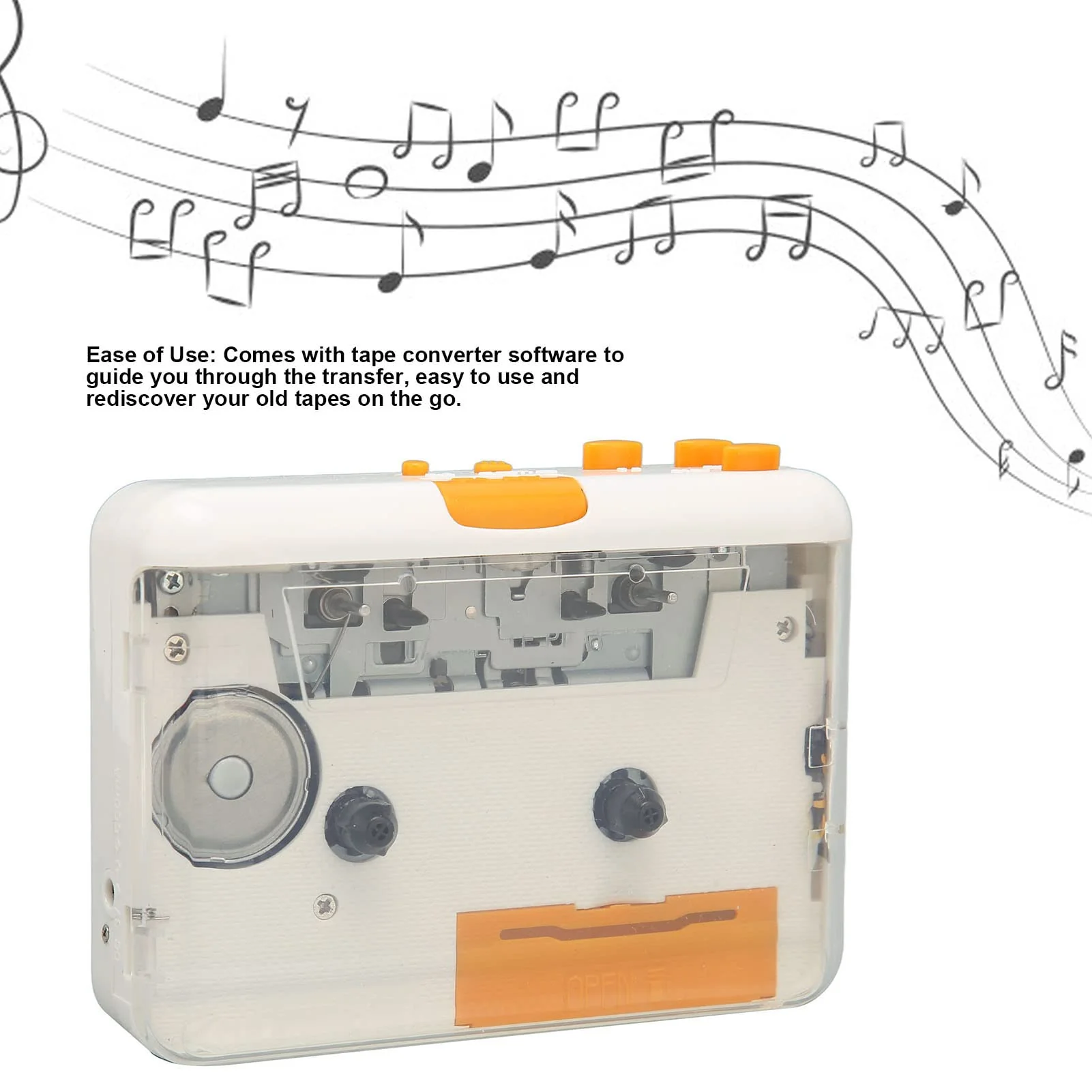 USB Cassette to MP3 Converter,Portable Walkman Cassette Audio Music Player Tape to MP3 Converter with Earphone,MP3 Music Tape Player,Plug and Play - Image 5