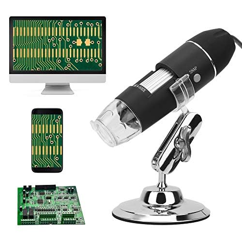 USB Digital Microscope 600X with 8 LED Lights Metal Stand Mini Camera for Android 7/8/10 Kids Students Science Projects - Image 2