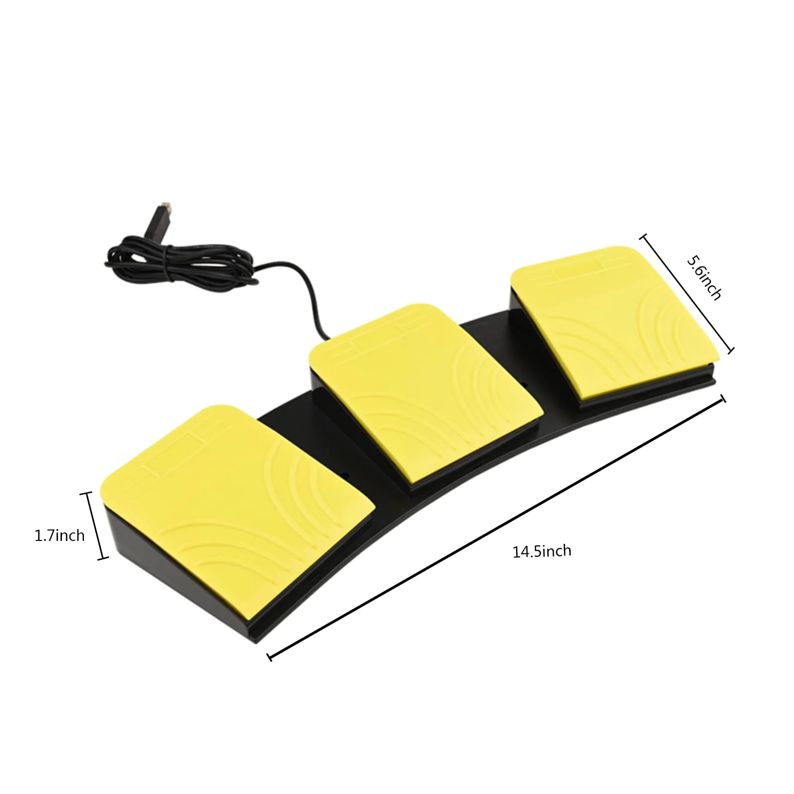 USB Foot Pedal for PC Gaming,Optical Control Foot Switch,Computer Map Mouse Keyboard Hotkey Combination Key Keypress Simulator Program Page Turner Transcription HID (Triple Pedal) Triple Pedal - Image 8