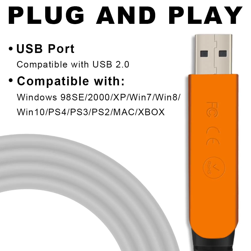 USB Guitar Cable for Instruments Recording 10FT USB-A to 6.35mm 1/4 TS Gold-Plated Cable Audio Adapter for Eletronic Guitar, Bass, Piano Recording Compatible with PC, Mac etc. - 10FT/3.1M - Image 4