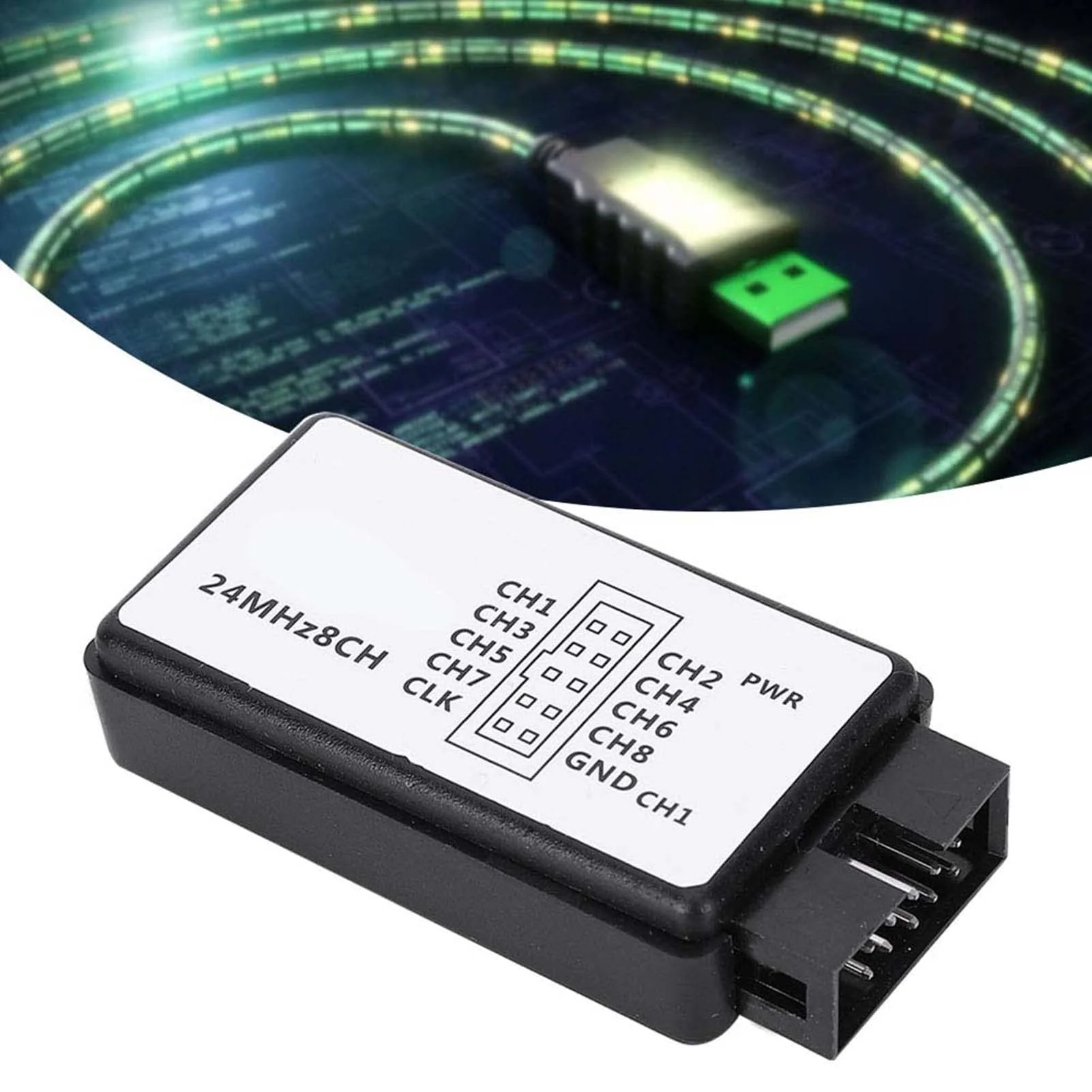 USB Logic Analyzer Kit Mini Digital Pocket Size 8 Channel Input Memory 24 MHz for a Variety of Decoding Functions - Image 8