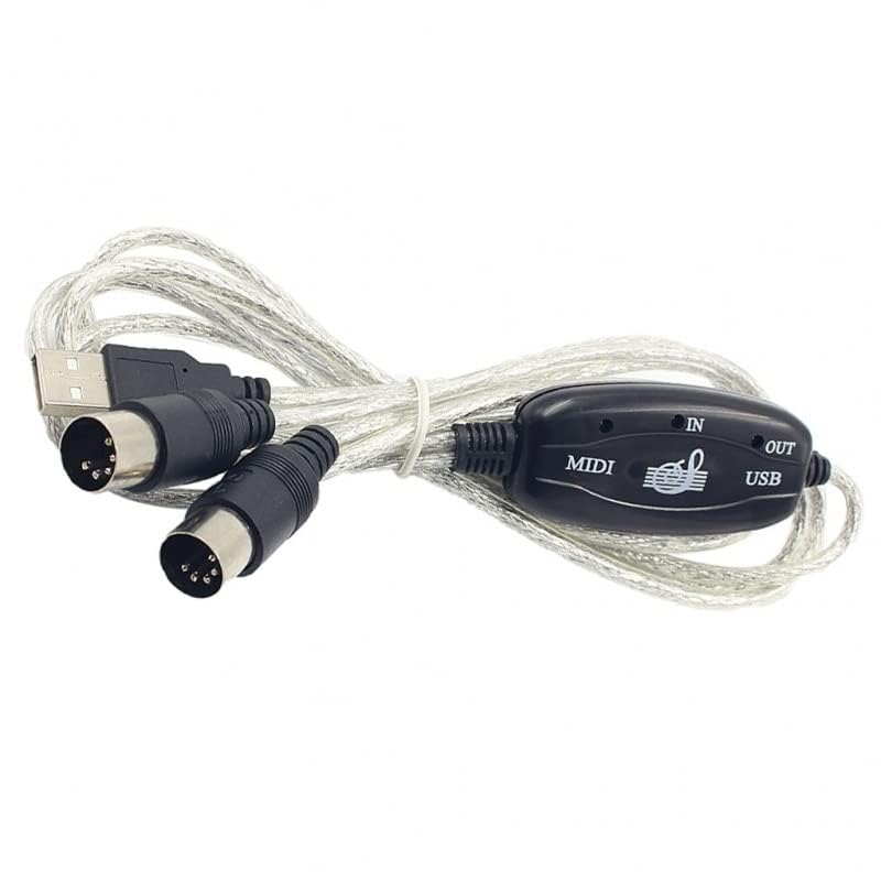 USB MIDI Cable Adapter, B60 Midi USB Cable Interface Converter 5-Pole in Out Midi to USB Adapter 2m - Image 2