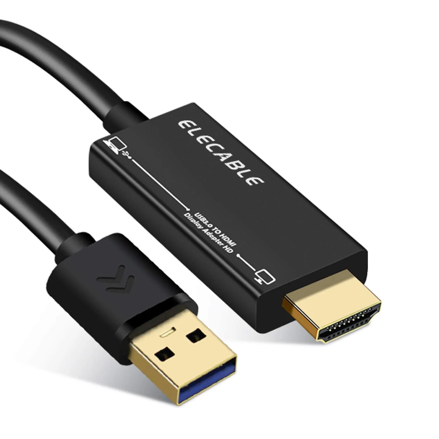 USB to HDMI Adapter Cable 10FT for Mac OS Windows 11/10/8/7, USB 3.0 to HDMI Male HD 1080P Monitor Display Audio Video Converter Cord. (10FT)