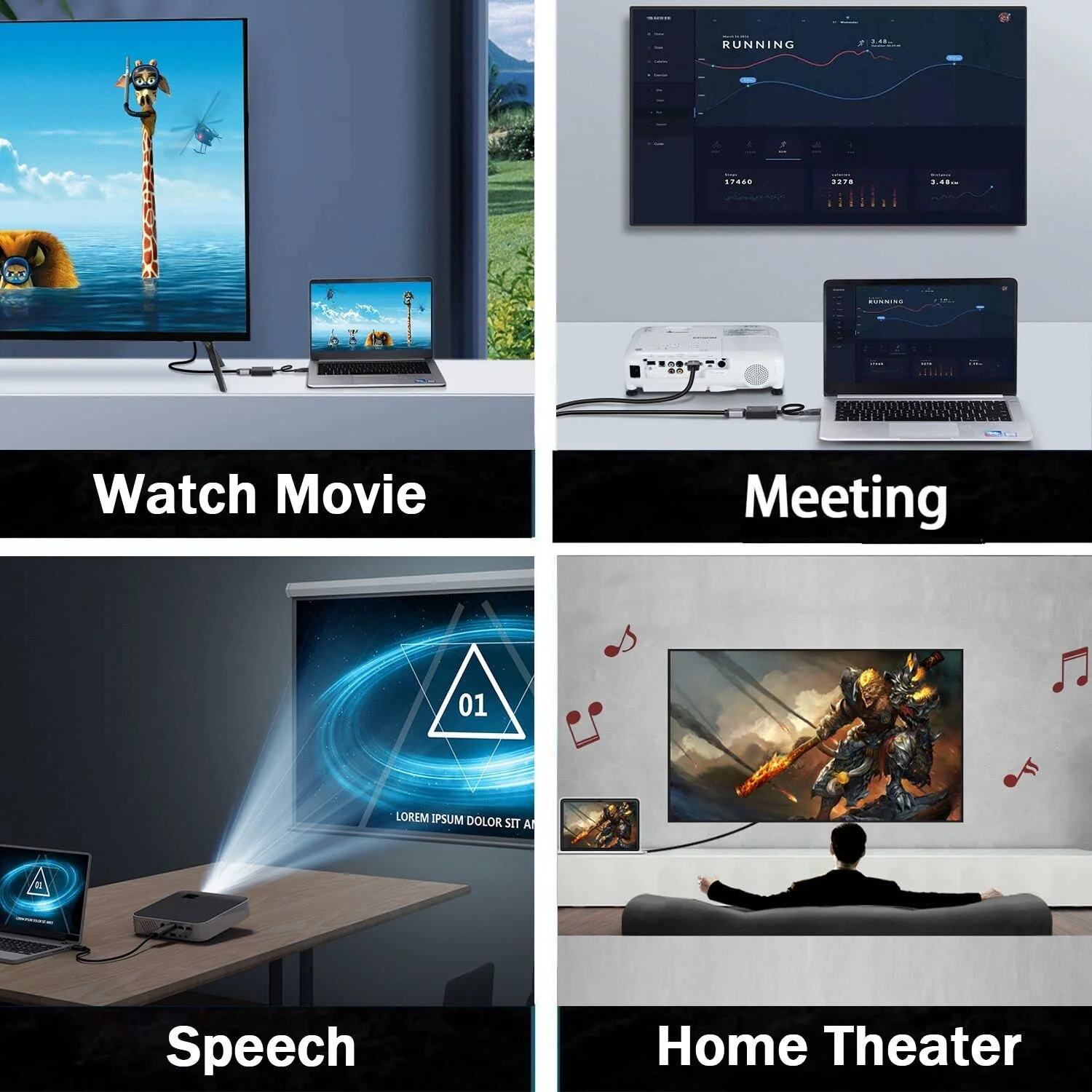USB to HDMI Adapter, USB 3.0 to HDMI 1080P Video Audio Converter Connect PC, Laptop to Monitor, Support Windows XP 7/8/8.1/10 - Image 4