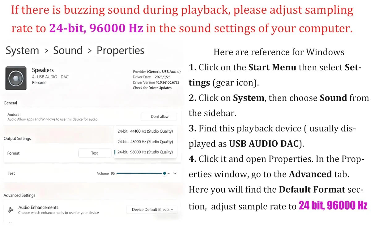 USB to Optical Audio Adapter, PC to SPDIF Sound Card Optical Output Compatible with Windows macOS Laptop Computer, Not for TV, One Way Signal Only from USB to Toslink, Not support 5.1 Channel - Image 5