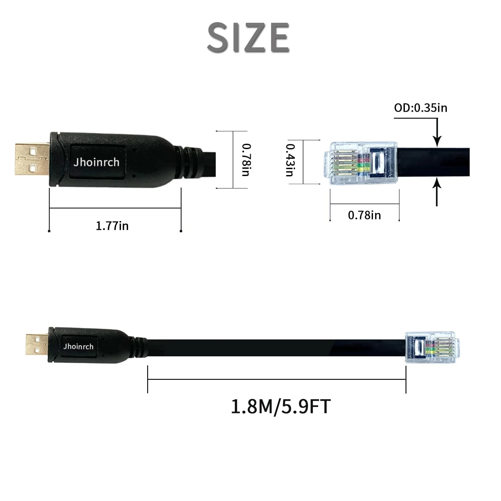 USB to RJ11/12 6P4C RS232 Serial Cable Adapter with FTDI FT232RNL Chip for APC PDU UPS 940-0144 BMS Battery - Image 9