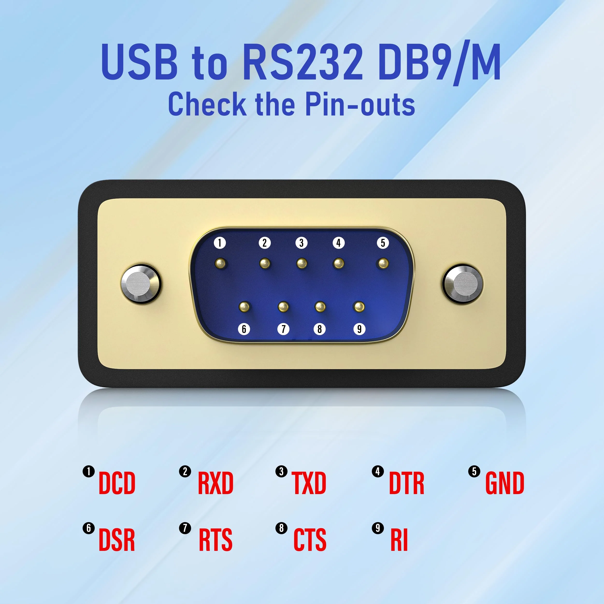 USB to RS232 DB9 Serial Cable Male Converter Adapter with FTDI Chipset for Windows 11,10, 8.1, 8, 7, Vista, XP, 2000, Linux and Mac OS X 10.6 (10ft)… 10FT USB to Serial DB9 - Image 5
