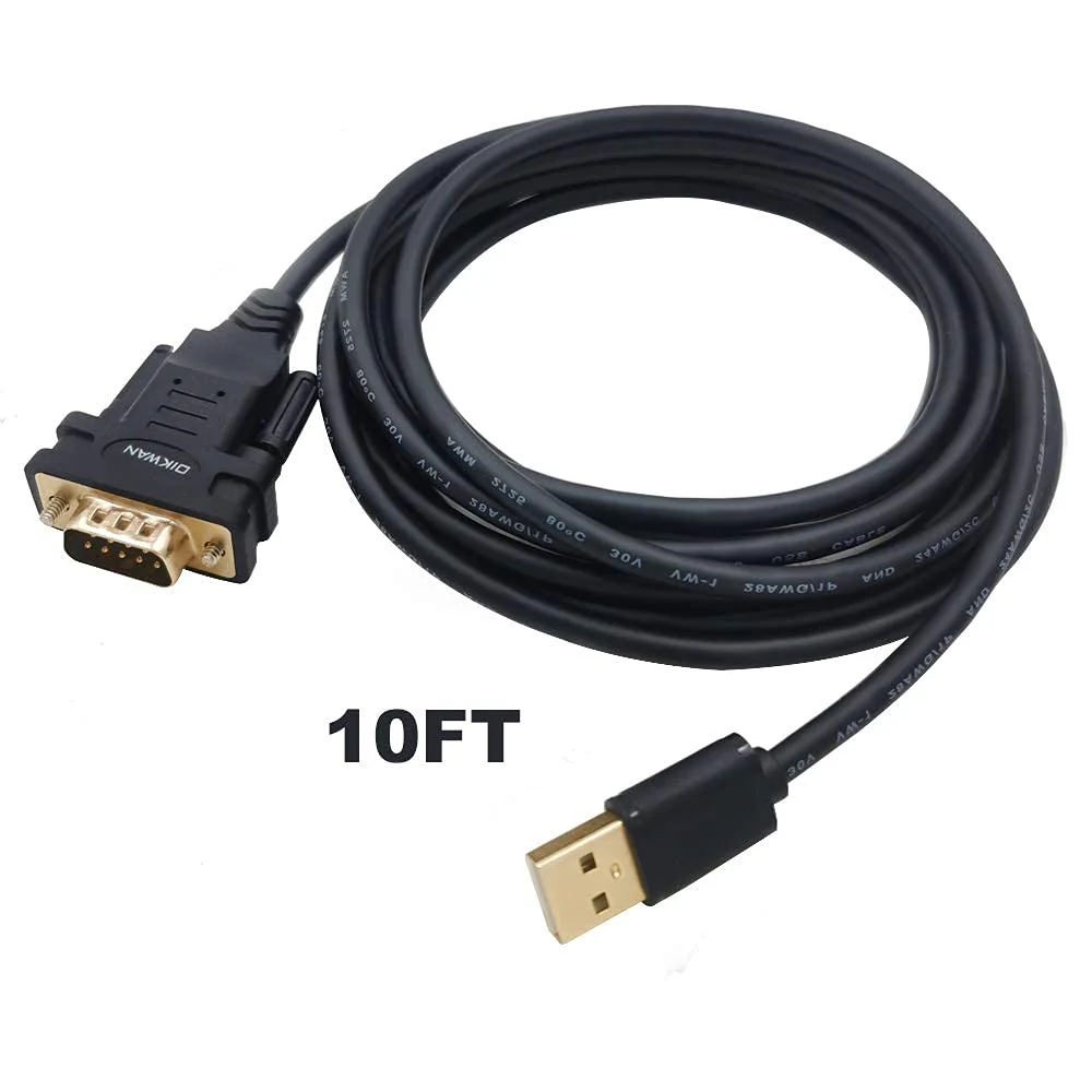 USB to RS232 DB9 Serial Cable Male Converter Adapter with FTDI Chipset for Windows 11,10, 8.1, 8, 7, Vista, XP, 2000, Linux and Mac OS X 10.6 (10ft)… 10FT USB to Serial DB9 - Image 9