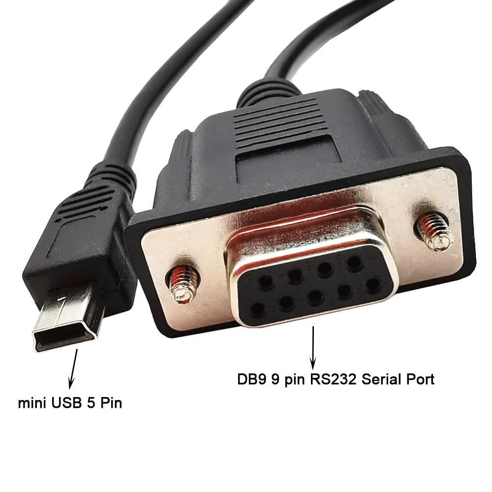 USB to RS232 Serial Adapter, USB Mini 5 Pin Male to DB9 9 Pin Female Serial Converter Cable 1.8M/6Feet (Mini USB to RS232 Serial) mini USB to RS232 Serial - Image 3