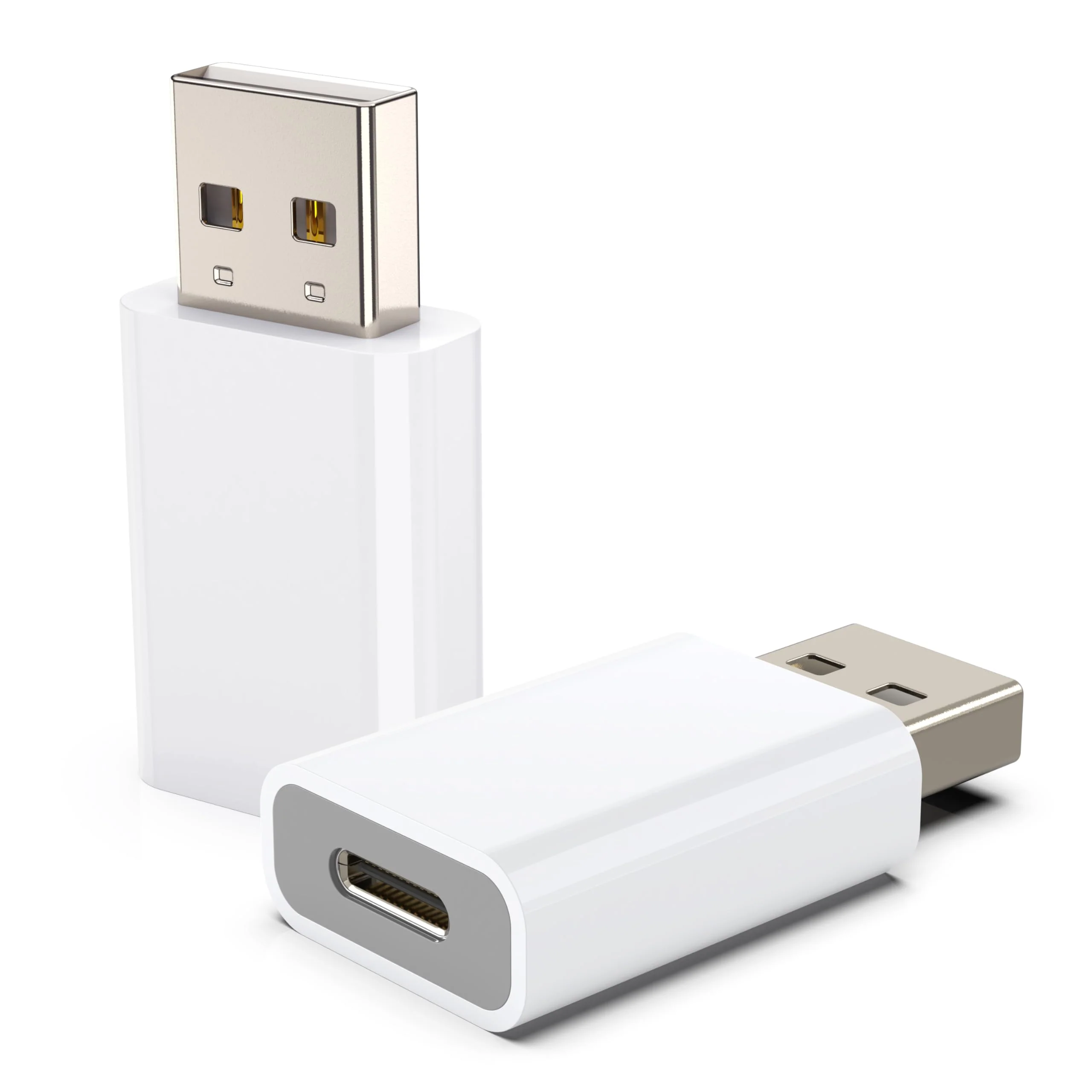 USB to USB C Adapter,USB-C Female to USB Male Adapter Compatible with Apple MagSafe Watch 7/8/9/SE/Ultra,Car,iPhone 15 14 13 12 Mini Pro Max,iPad,Galaxy,Pixel 7 6 5,CarPlay,Wall Plug 2 Pack White