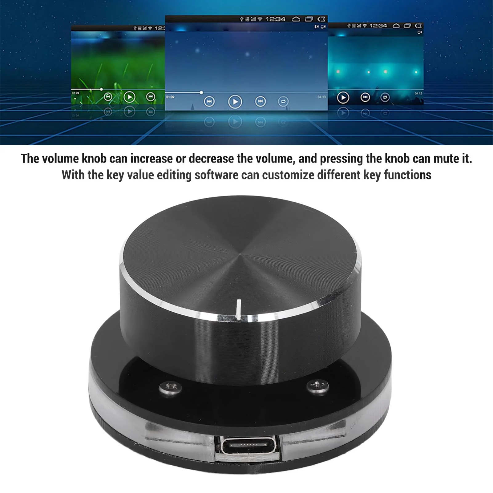 USB Volume Control, Volume Knob Lossless Audio Computer with USB Cable, Computer Sound Controller with RGB Light, Mute Volume Control for XP, , Vista, Win 7, 8, 10, Android - Image 3