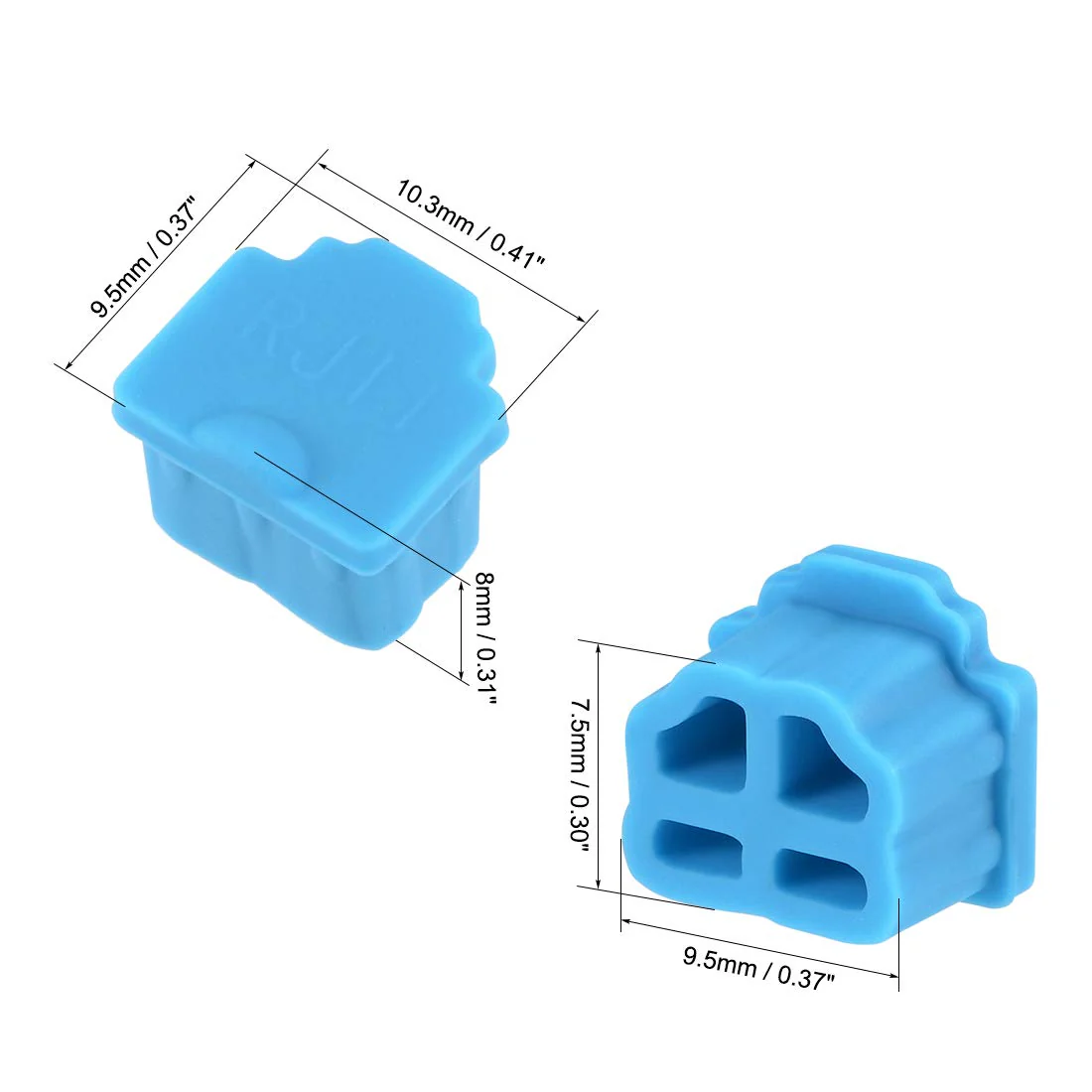 uxcell 20pcs RJ11 Silicone Protector Telephone Modular Port Anti Dust Cap Cover, Blue - Image 3