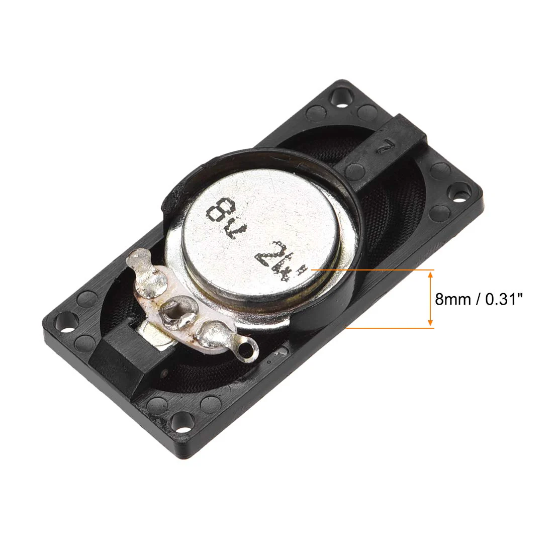 uxcell 2W 8 Ohm DIY Magnetic Speaker 20mm X 40mm Square Shape Replacement Loudspeaker for Laptop 4pcs - Image 3