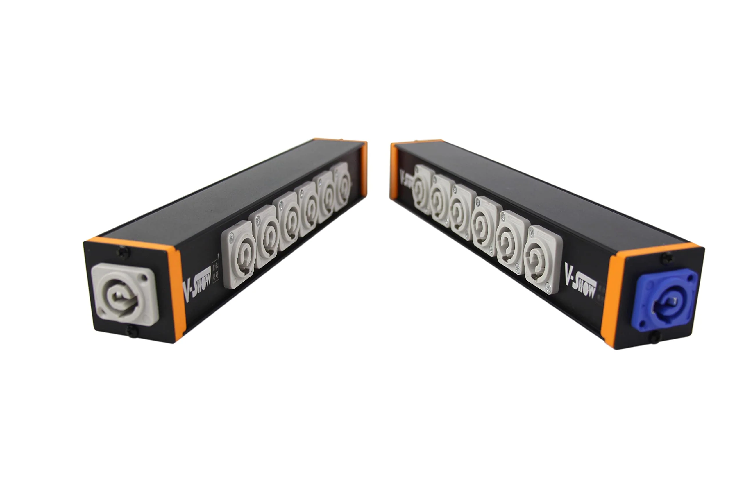 V-Show 6 Port Powercon Power Distribution Output Box, Black Stage Light Accessory (1pc PPB06 - Image 2