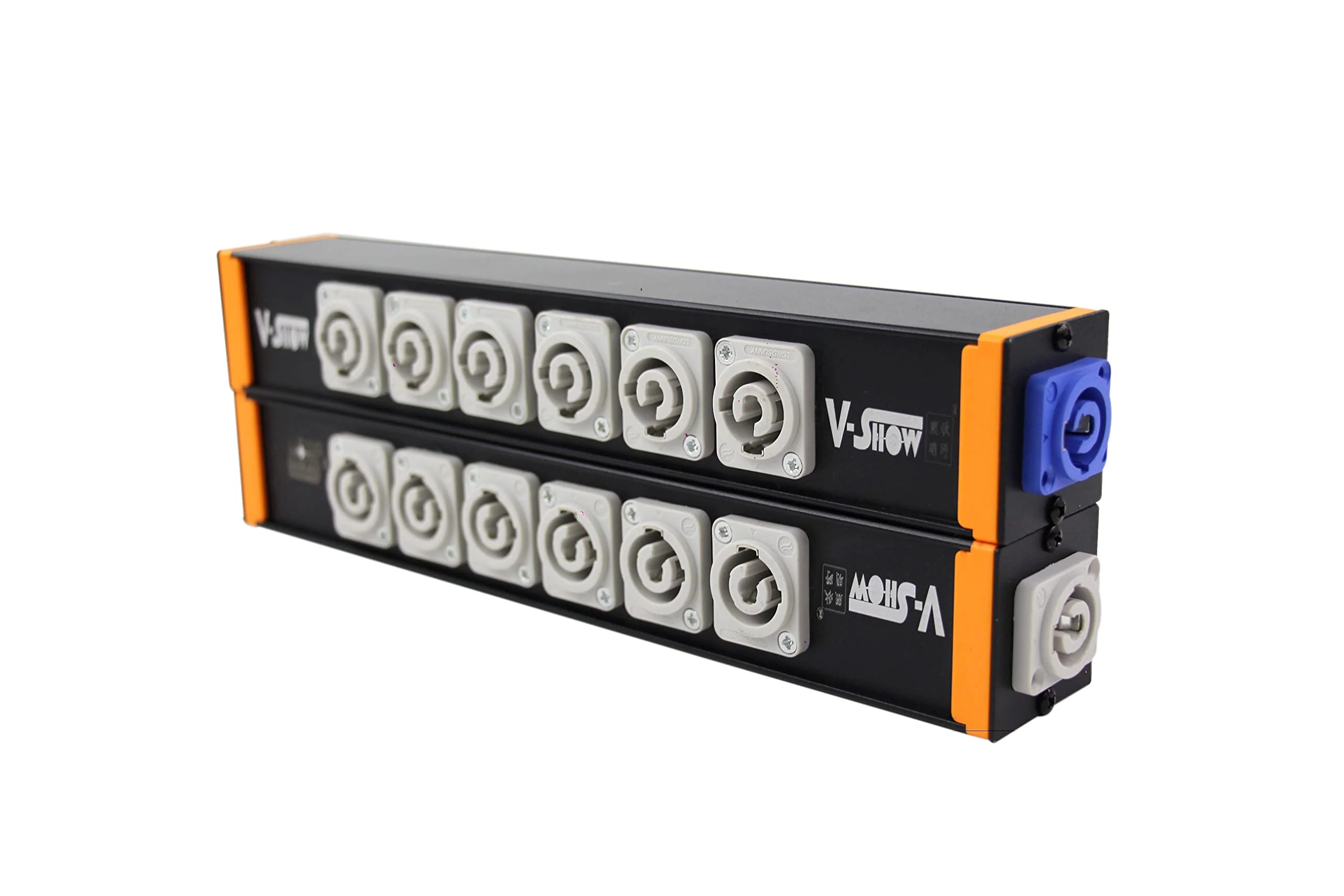 V-Show 6 Port Powercon Power Distribution Output Box, Black Stage Light Accessory (1pc PPB06 - Image 3