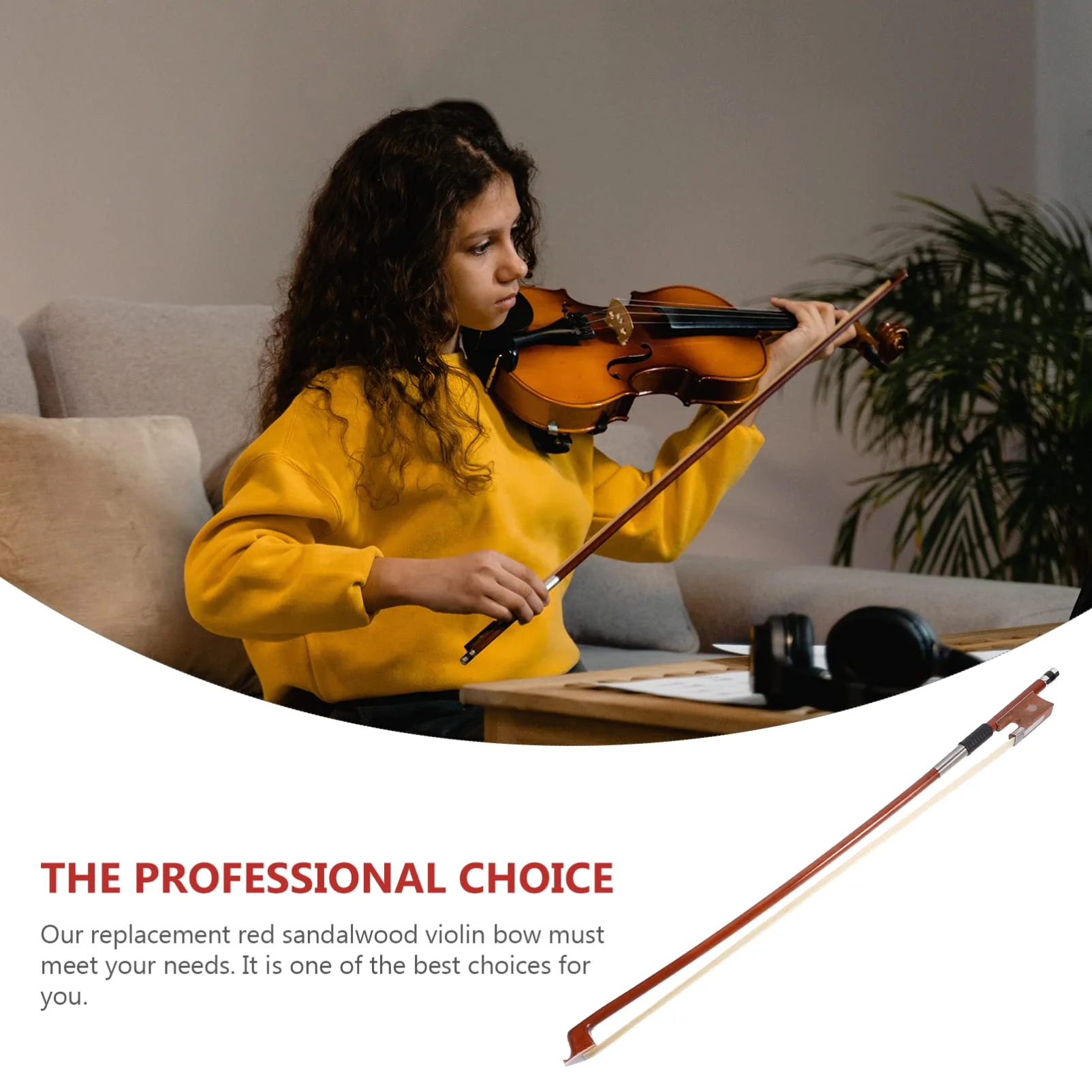 Vaguelly 1/10 Violin Bow With Horse Hair Light Weight Student Practice Violin Bow(Random Color) 45cm(1/10) - Image 2