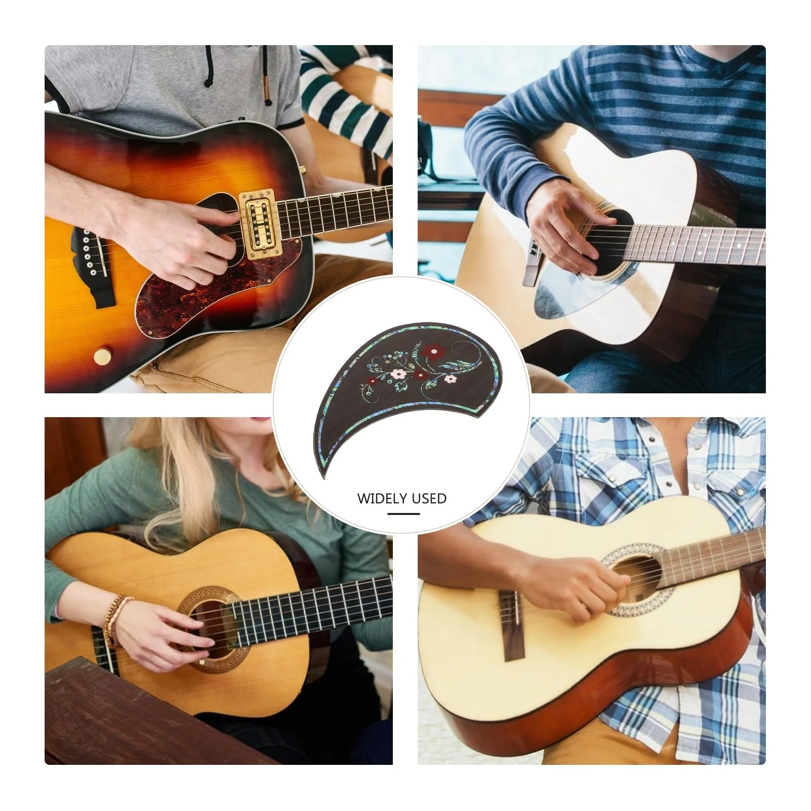 Vaguelly Bass Pickguards PVC Universal Folk Acoustic Guitar Pickguard Teardrop Shape Self-adhesive Guitar Pickguard Sticker Fits 39-41inches - Image 8