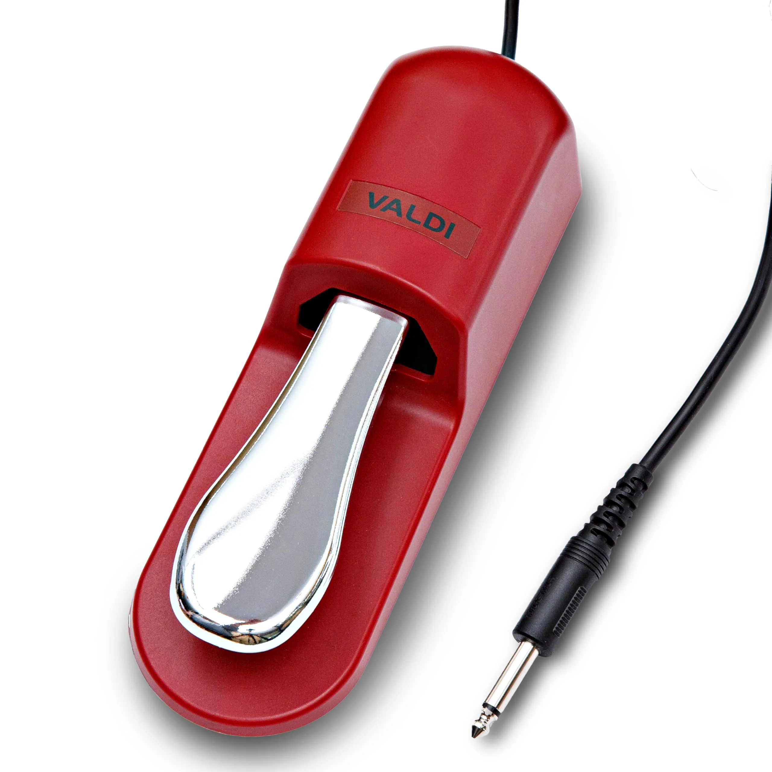 VALDI BP-3 Sustain Pedal - Universal Pedal for Keyboard Piano, Digital Pianos, MIDI Keyboards & Synths - Conversion Switch for All Brands - 1/4'' Jack, Anti-Slip Design, Extended Cable (RED) RED