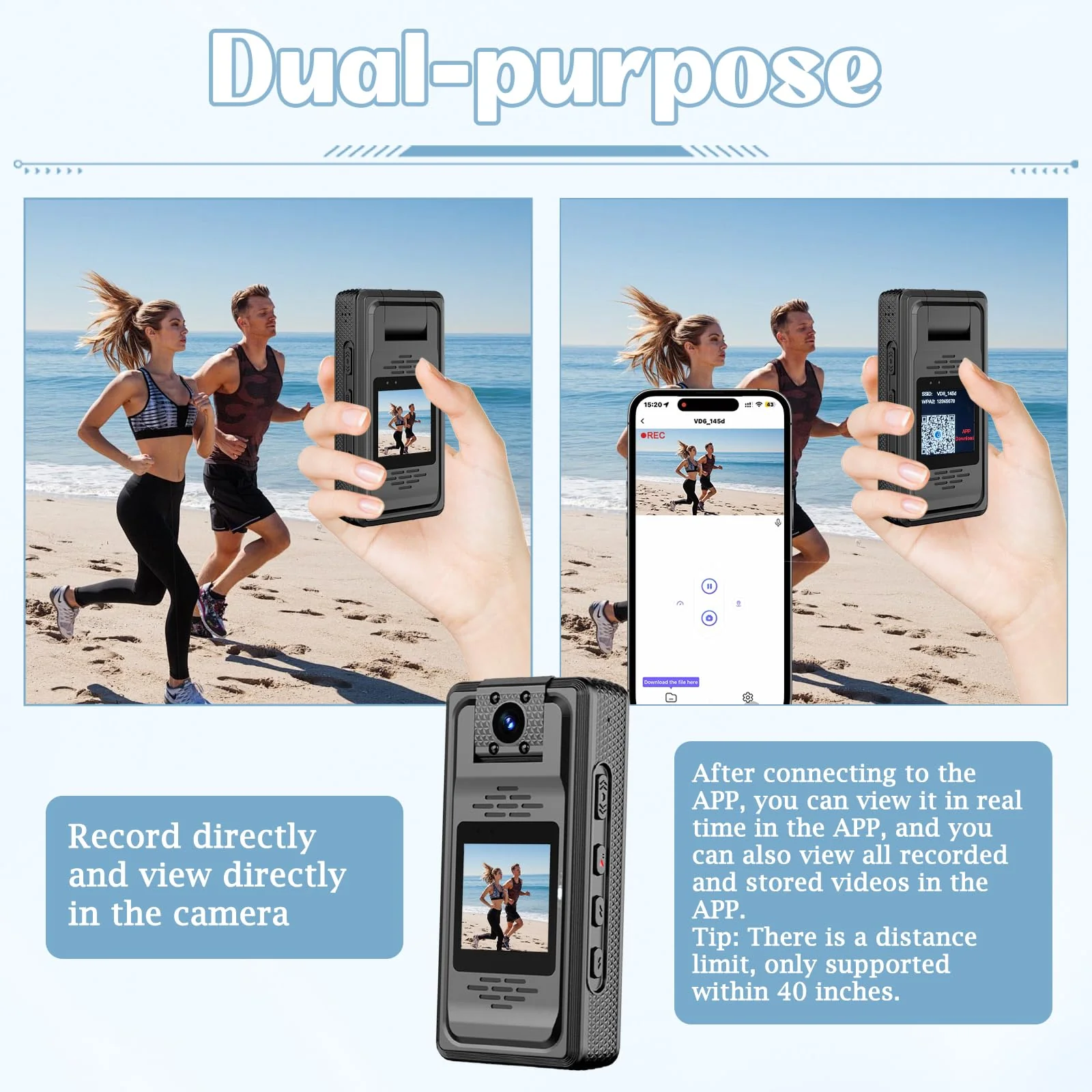 Valentines Gift Body Camera 2K BodyCam with Audio and Video Recording, Mini Camcorder with 64GB SD Card Night Vision Small POV Wearable Clip on Camera for Sports Police Vlog - Image 5