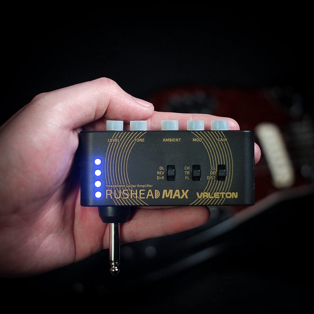 VALETON Guitar Headphone Amplifier Multi Effects Pocket Rechargeable Mini Practice Amplifier Rushead Max (Include 2 Additional Guitar Picks) - Image 7