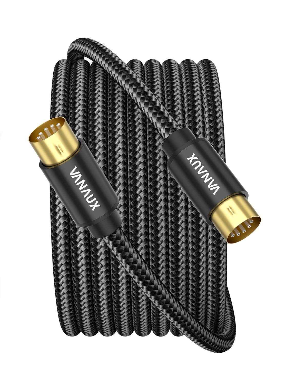 VANAUX MIDI Cable 6FT, Male to Male 5-Pin MIDI Cable Compatible with MIDI Keyboard, Keyboard Synth, Rack Synth, Sampler, External Sound Card, Sound Source and More-Black - Image 8
